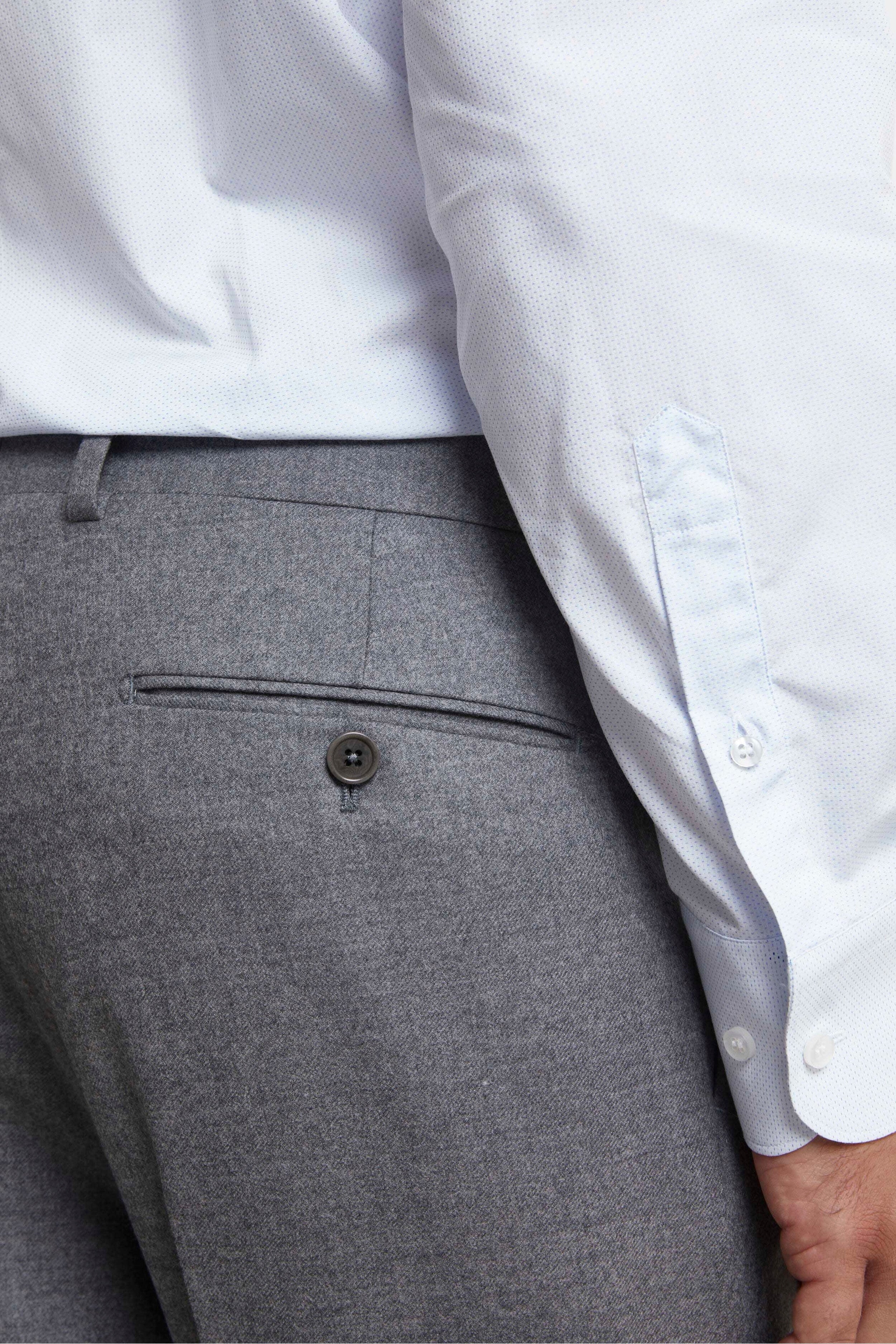 Single-Breasted Wool Suit - Light grey