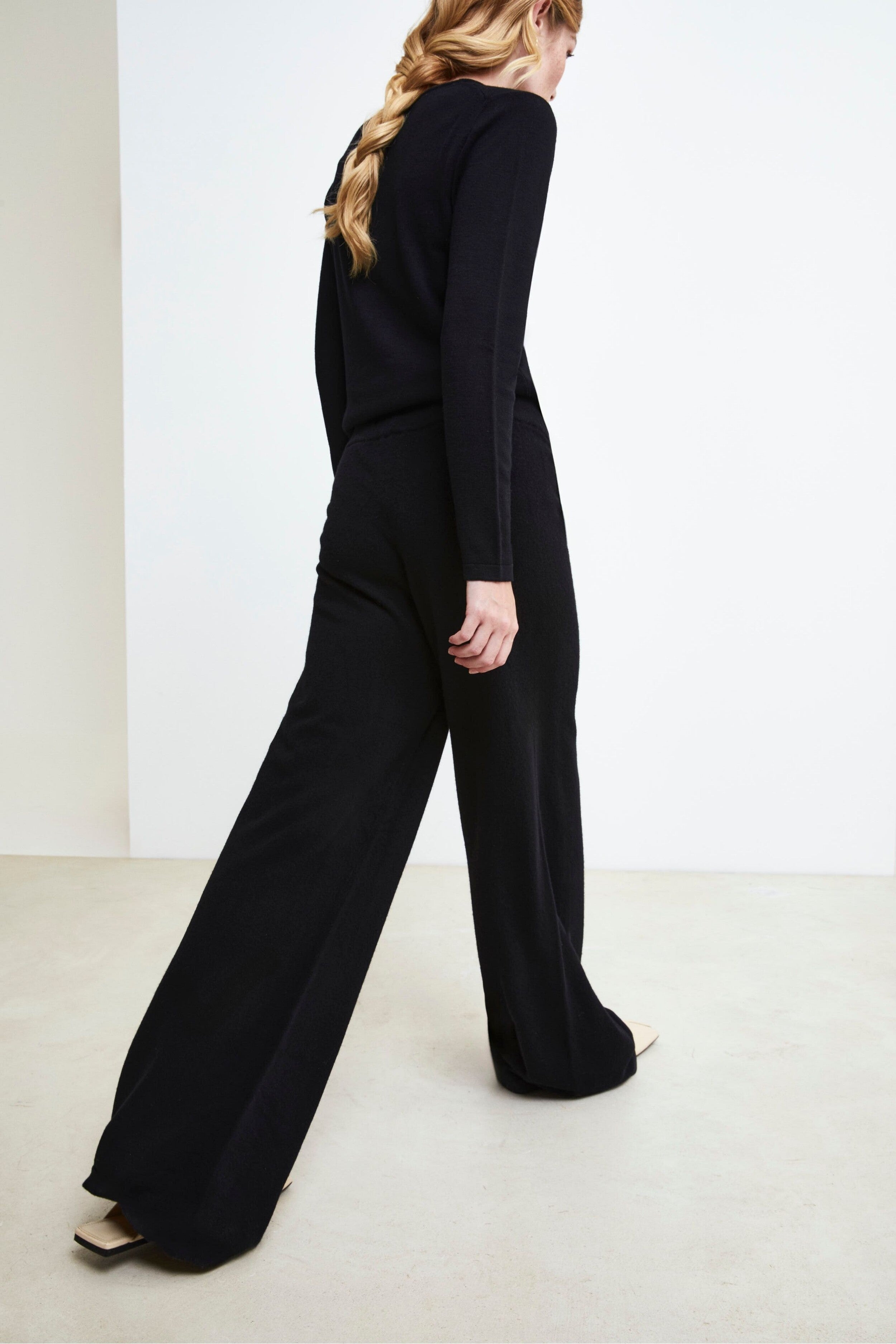 Pantalon en laine et cachemire - NOIR