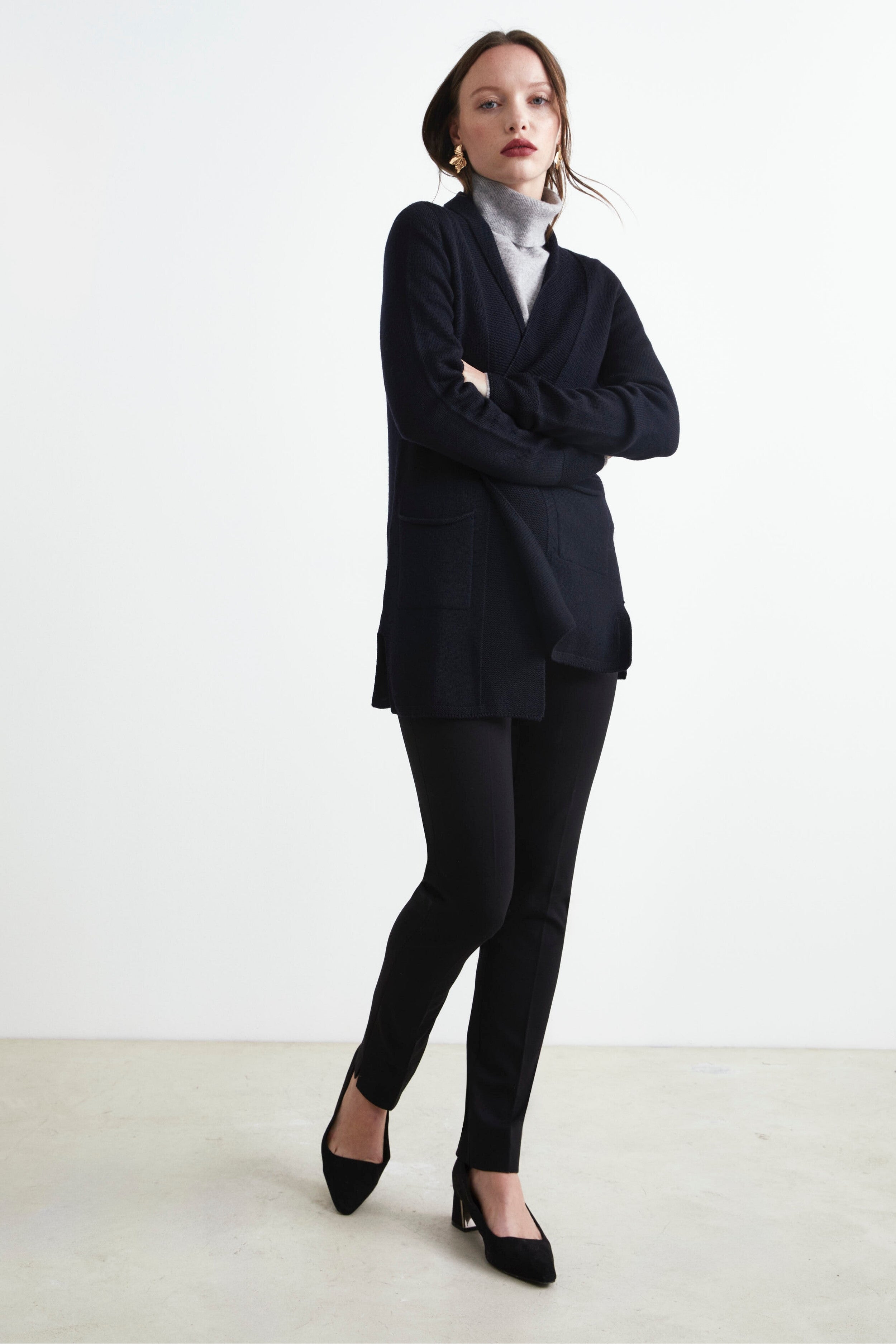 Pantaloni slim in jersey - NERO