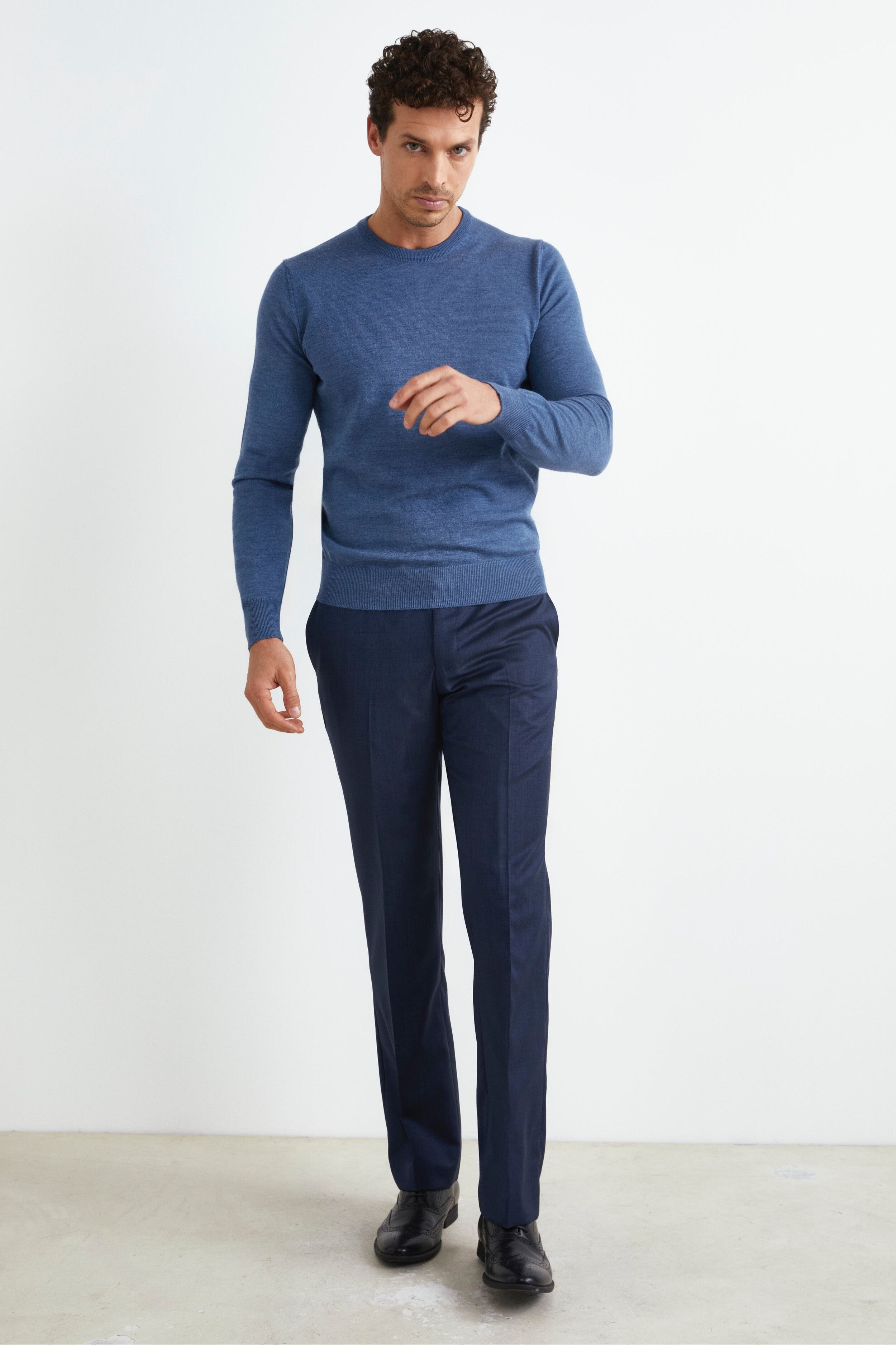 Pantalone in Lana Comfort Fit - BLU