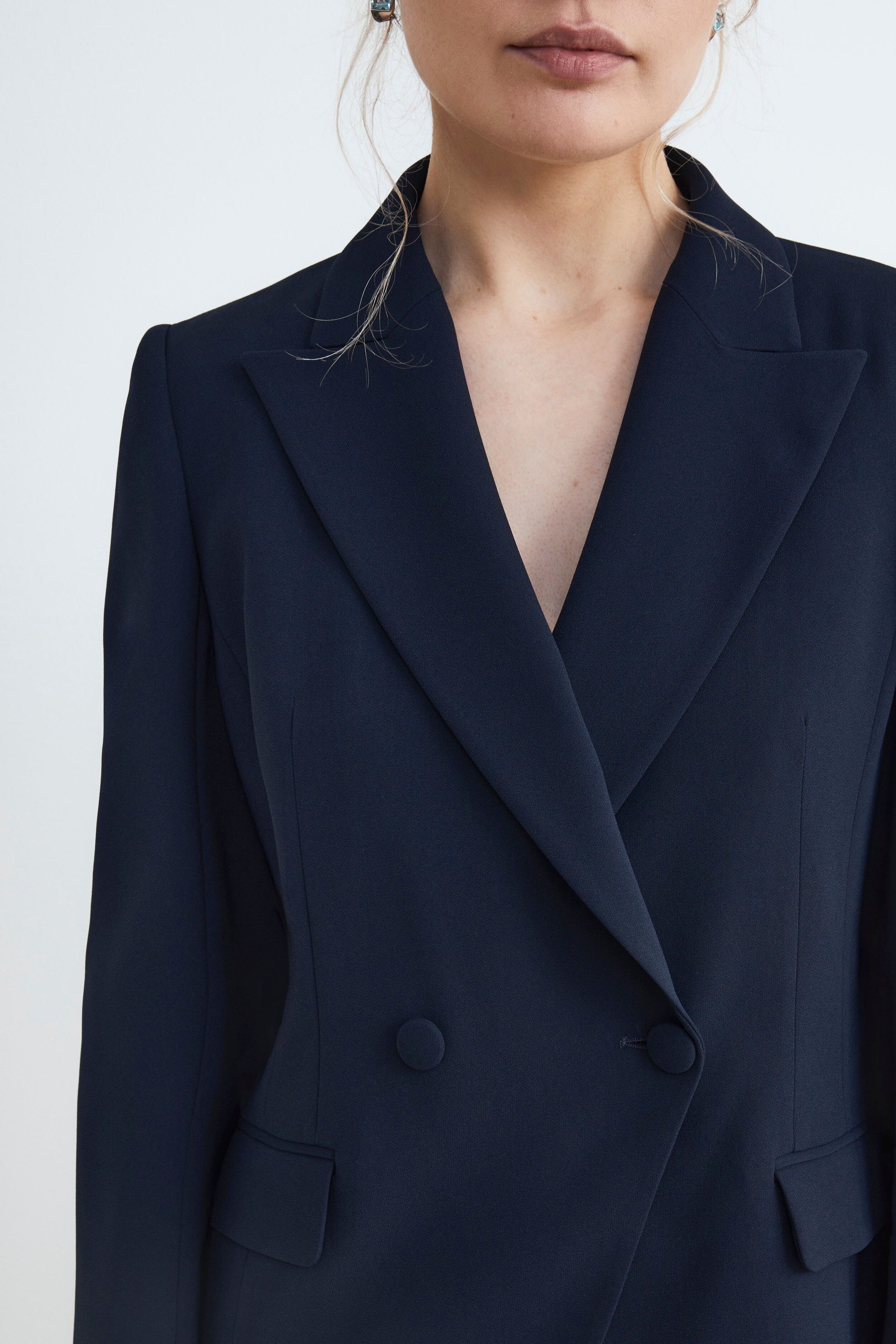 Eleganter doppelreihiger Blazer - BLAU