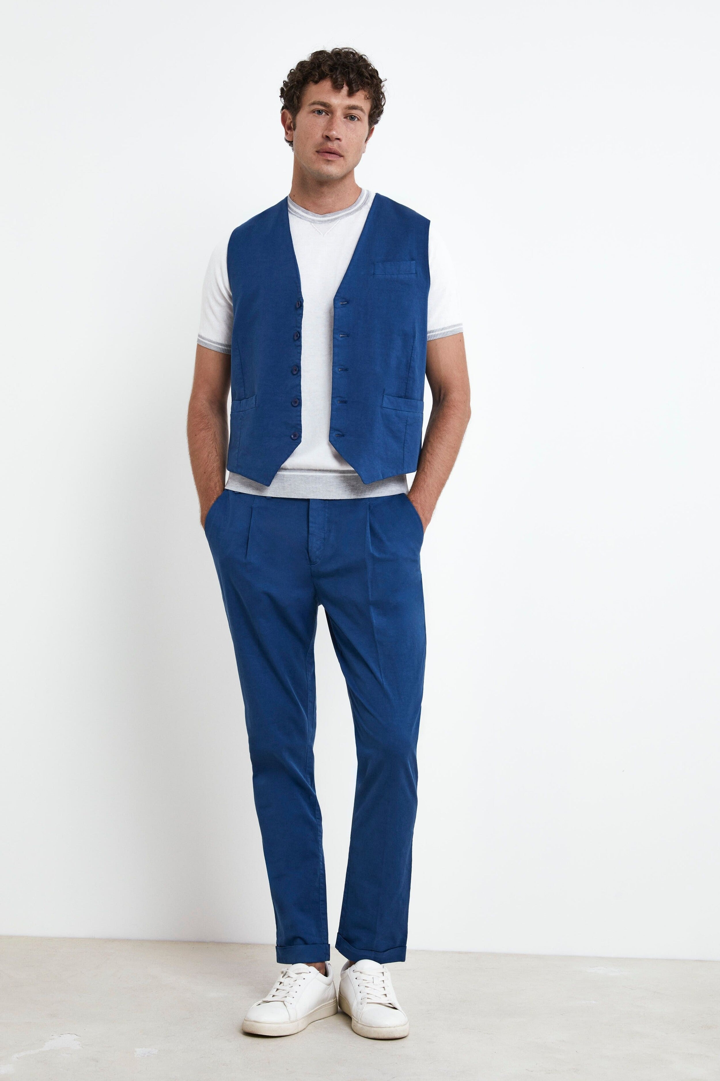 Gilet décontracté en coton - Bleu royal