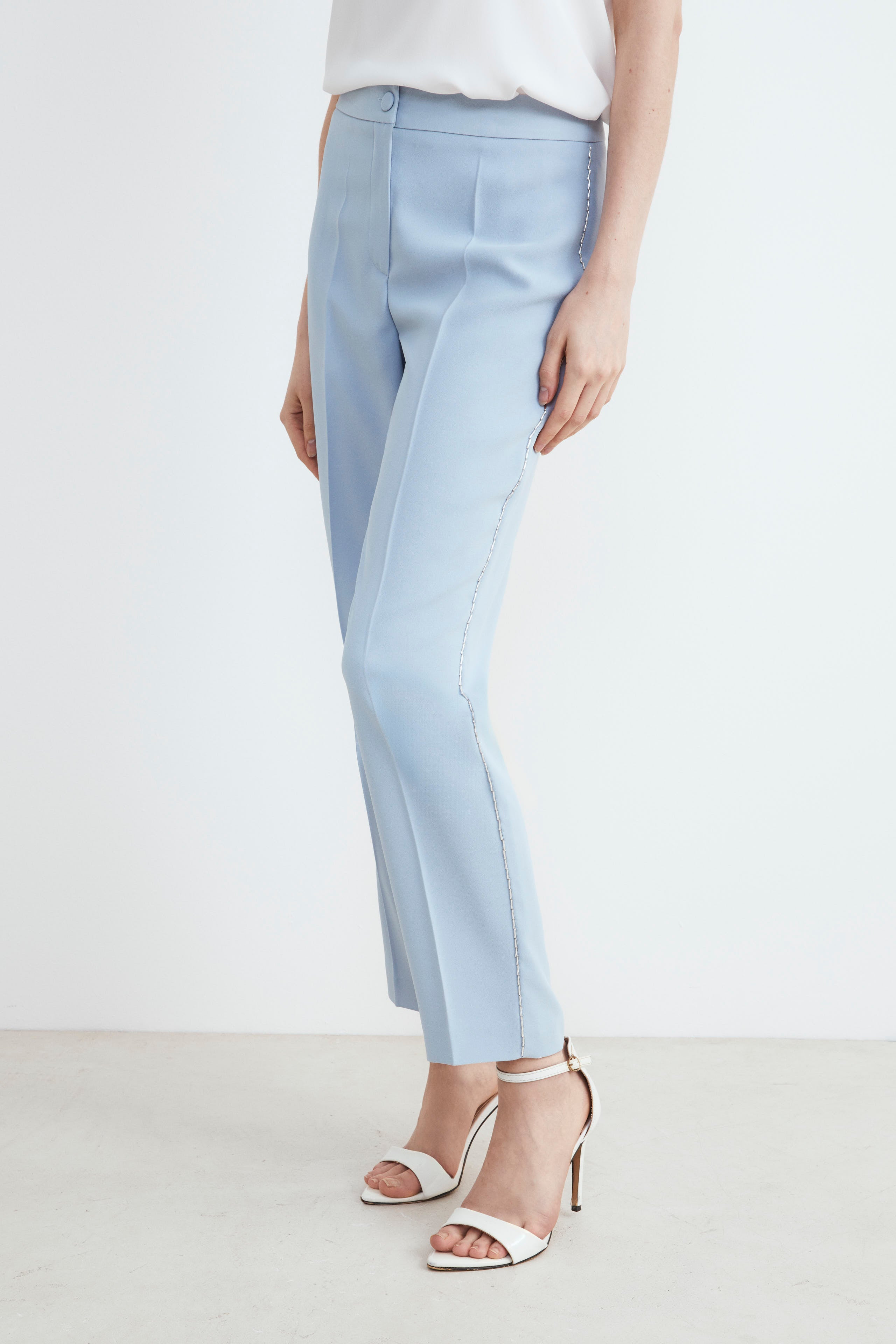 Pantalon cigarette - Bleu clair