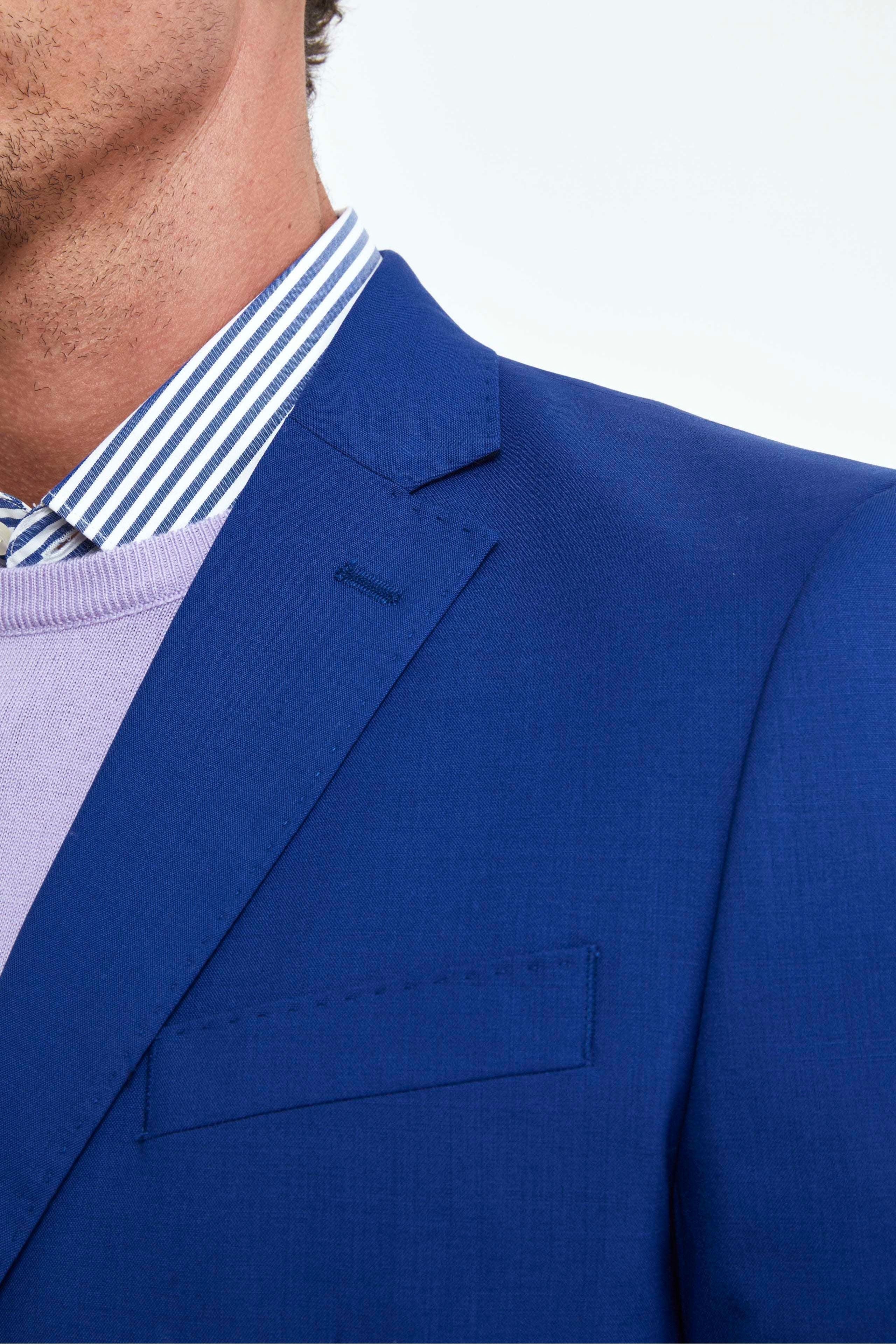 Abito Classico in Lana Slim Fit - BLU APERTO