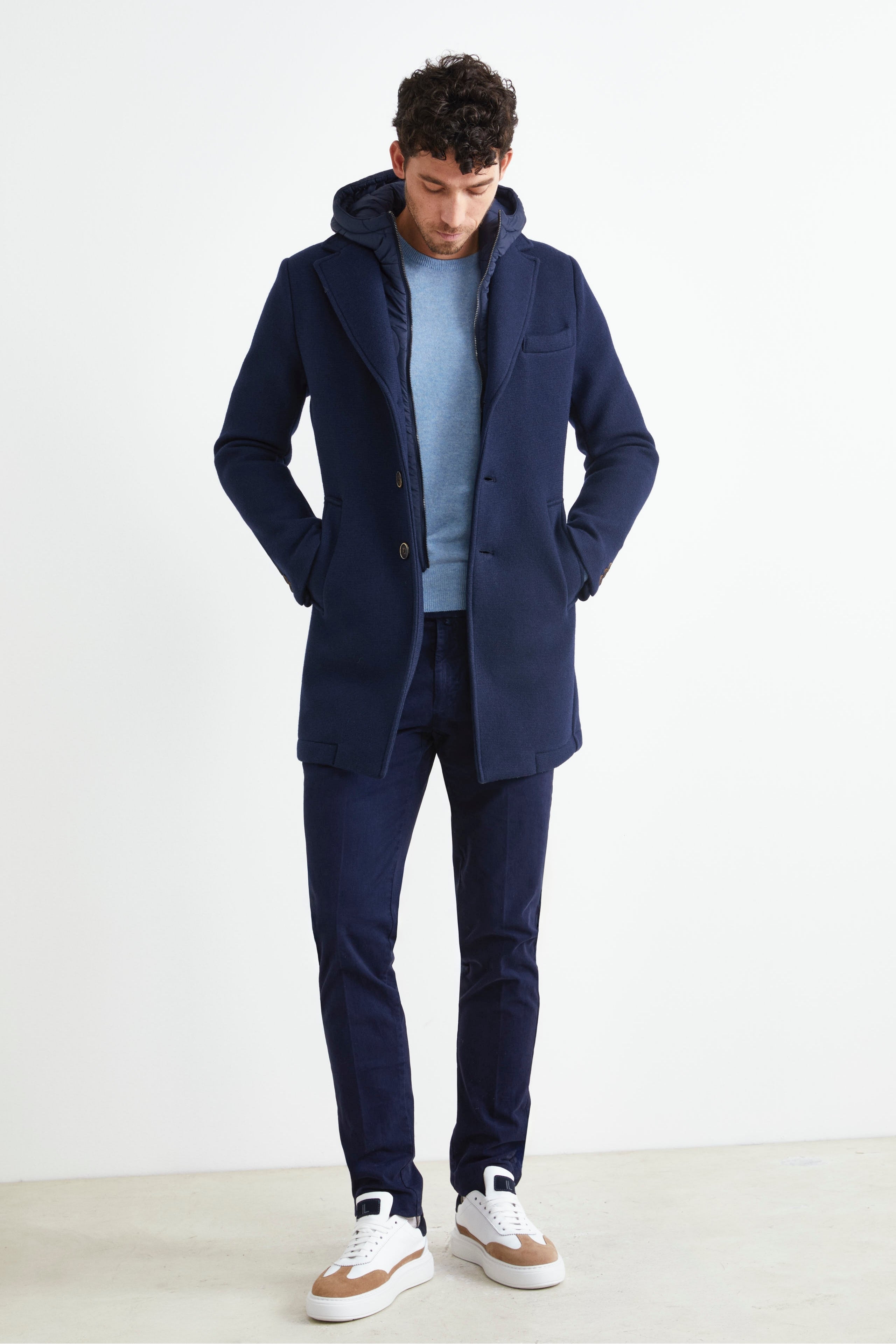 Pantalone Slim Fit in Cotone - OXFORD BLU NAVY