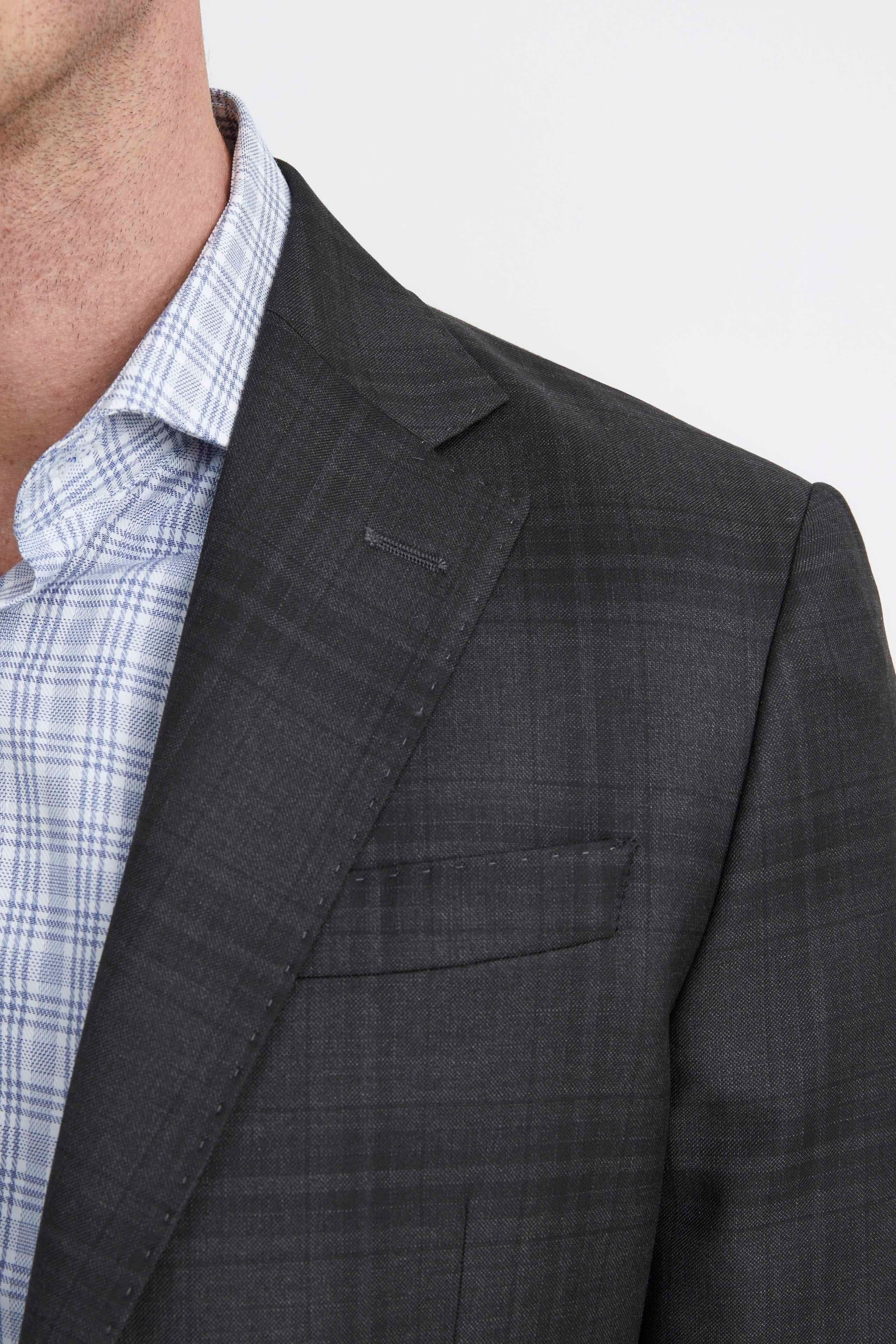 Grey slim fit checked suit - Grey check
