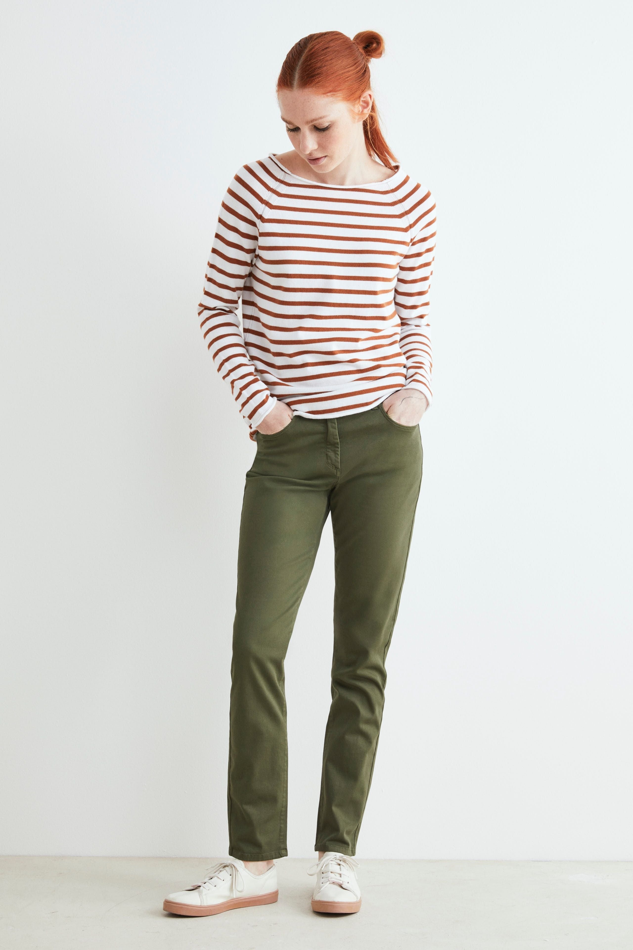 Pantalon en coton décontracté - Vert militaire