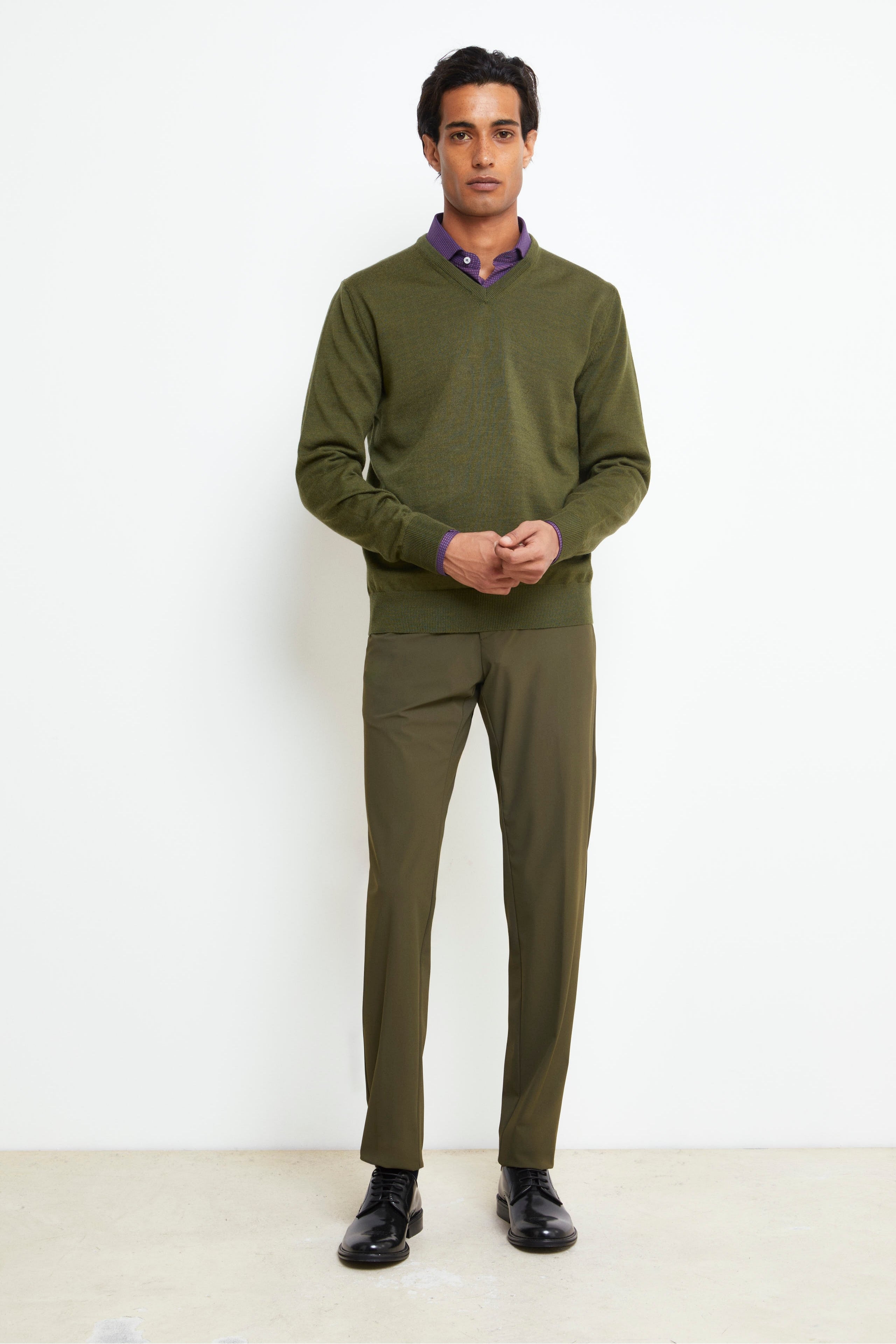 Pantalone Slim in Jersey - VERDE MILITARE