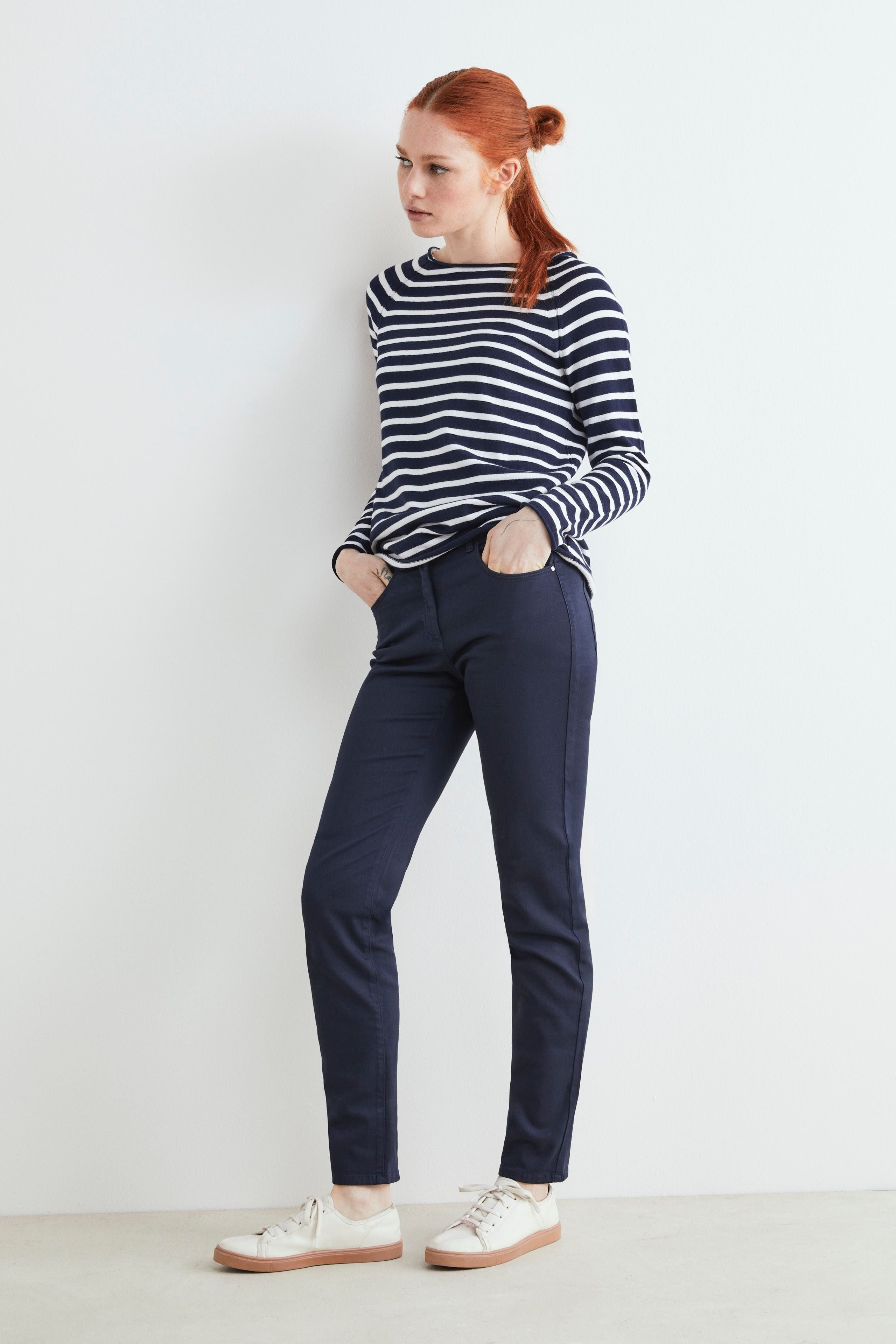 Pantaloni casual in cotone - BLU