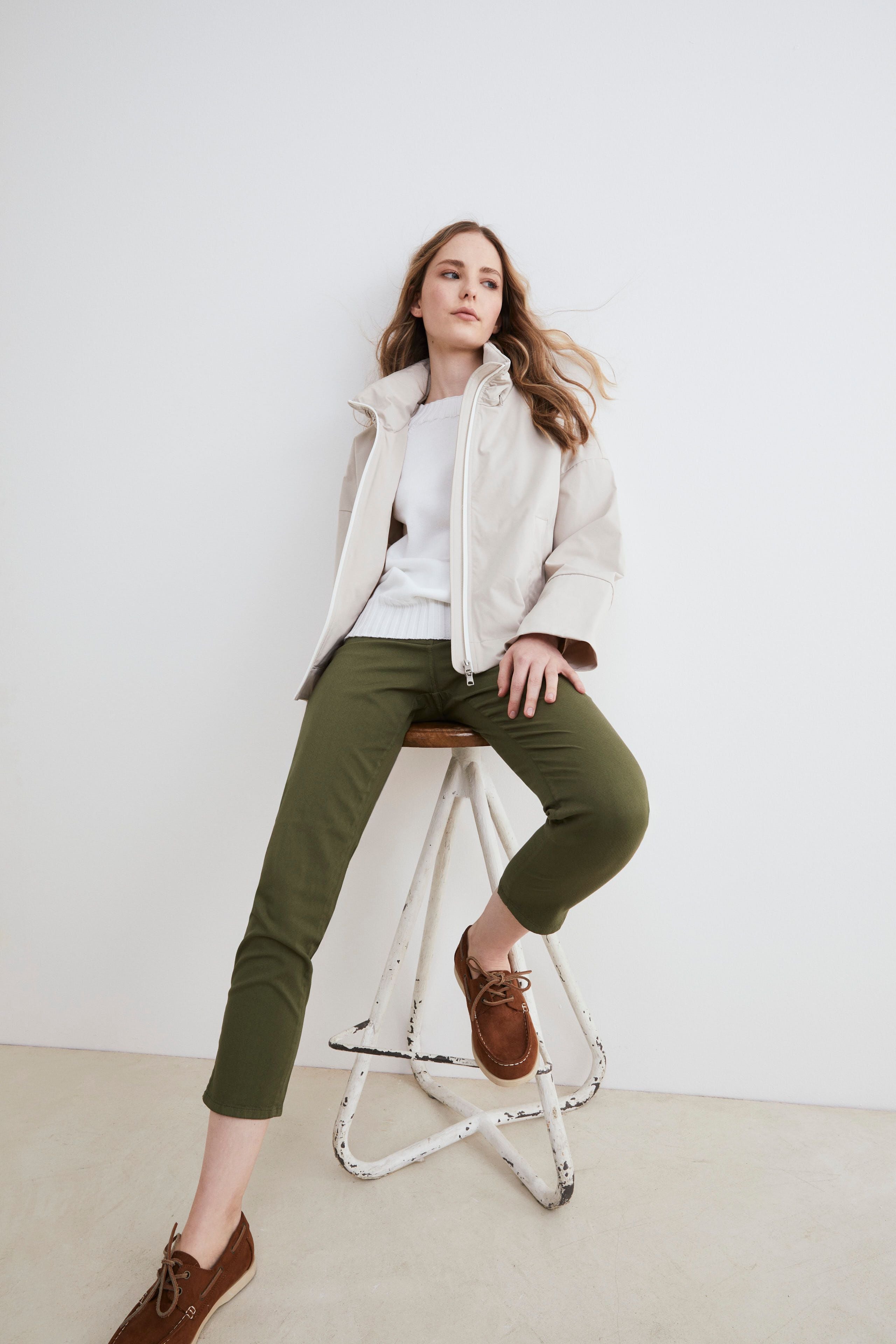 5-pocket casual pants - Military green