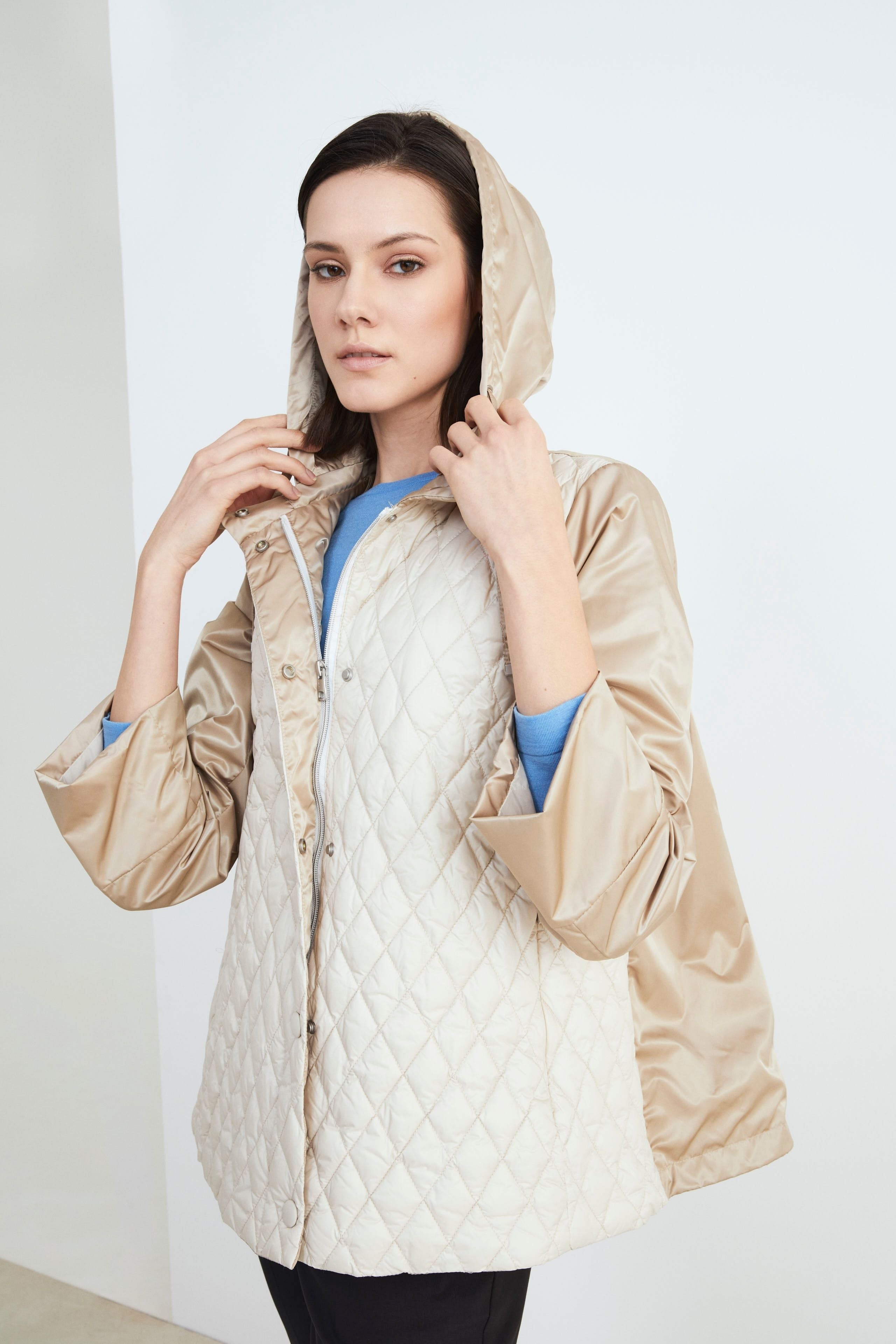 Padded women’s parka - Sand brown