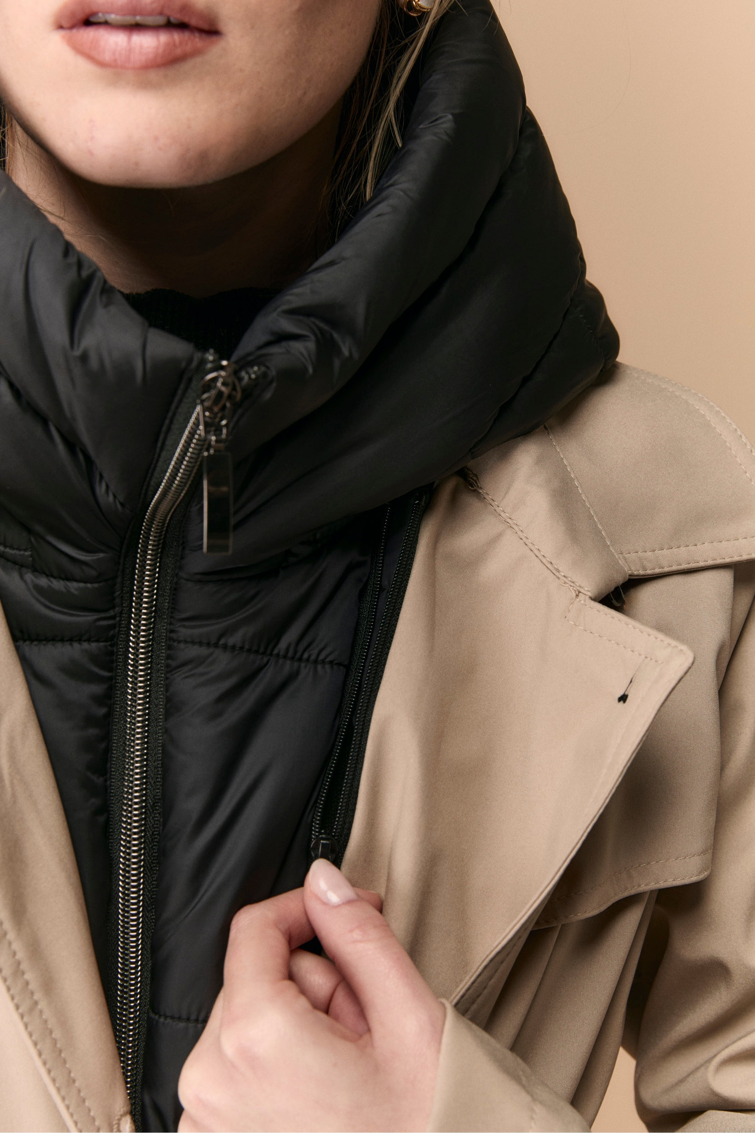 Trench Invernale con Cintura - BEIGE