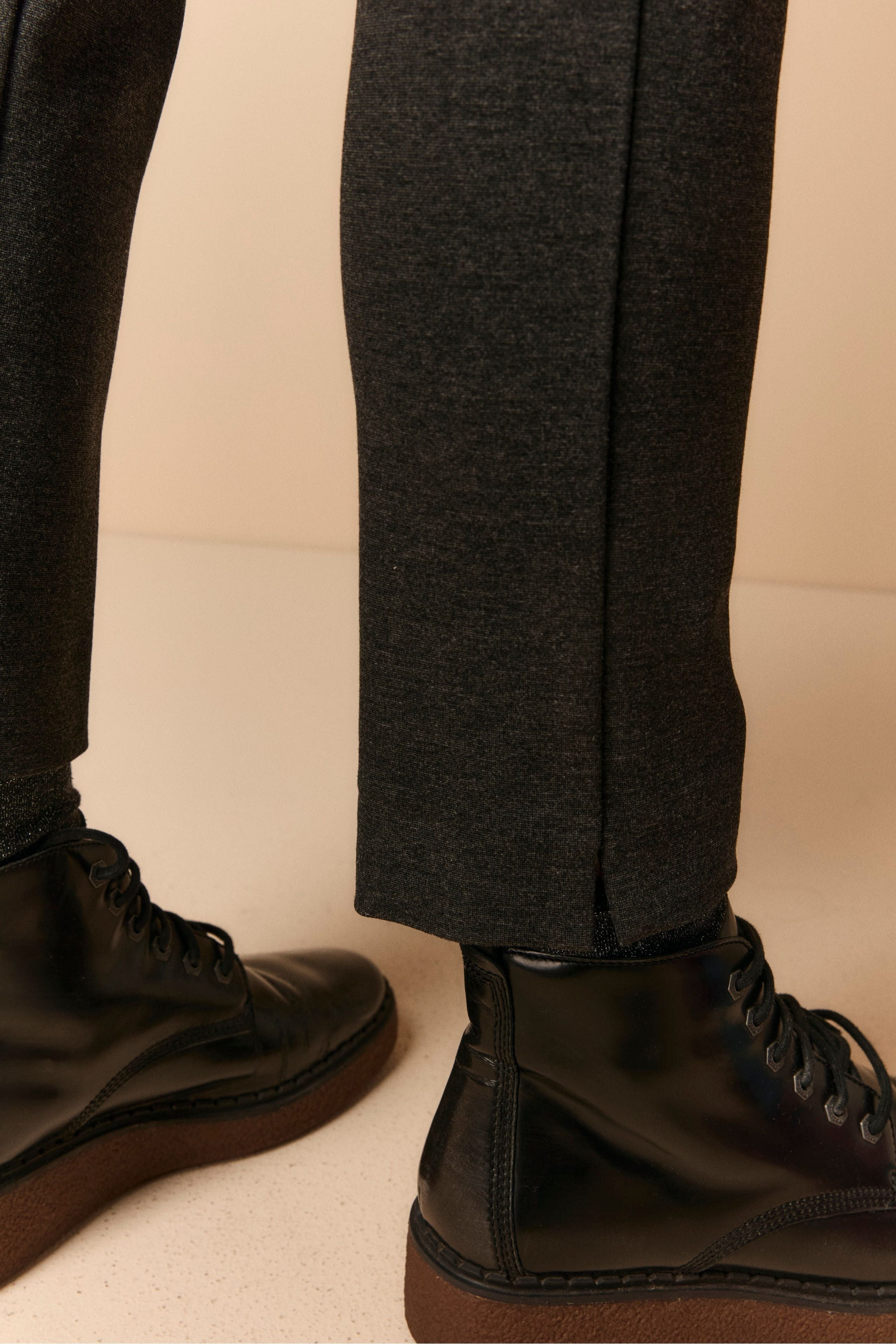 Trousers with elastic - Charcoal grey