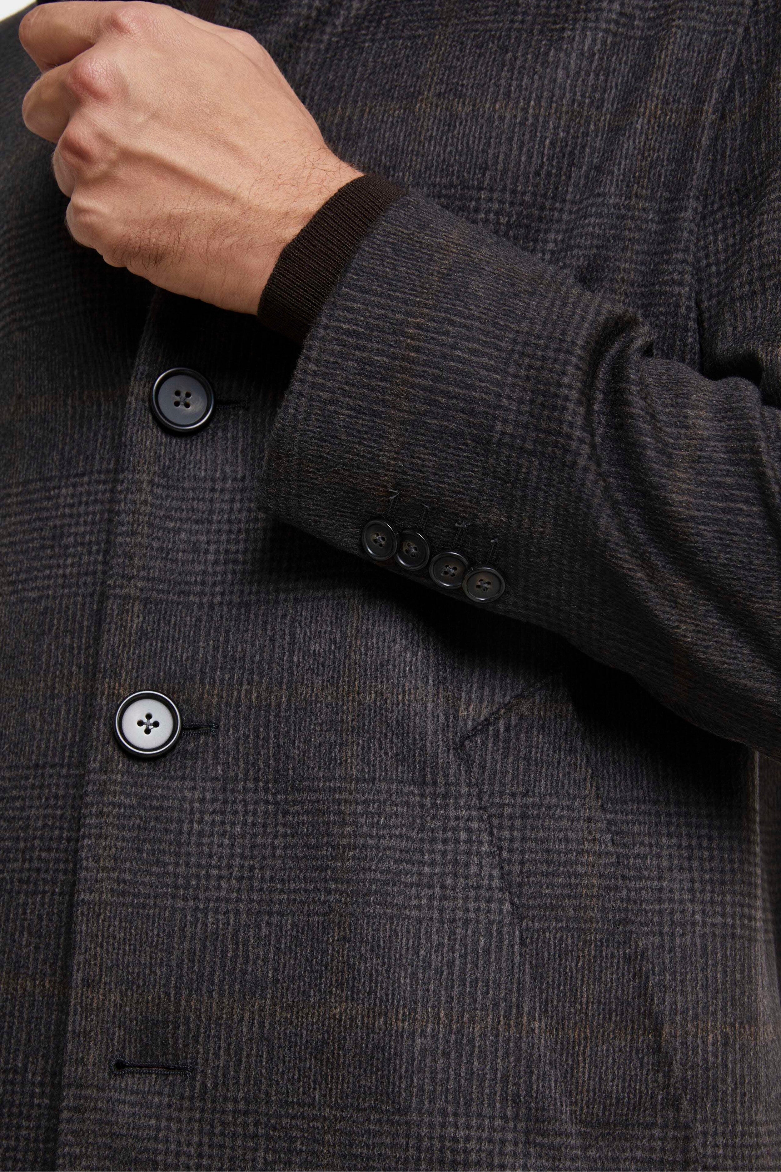 Check Cashmere Coat - Brown check