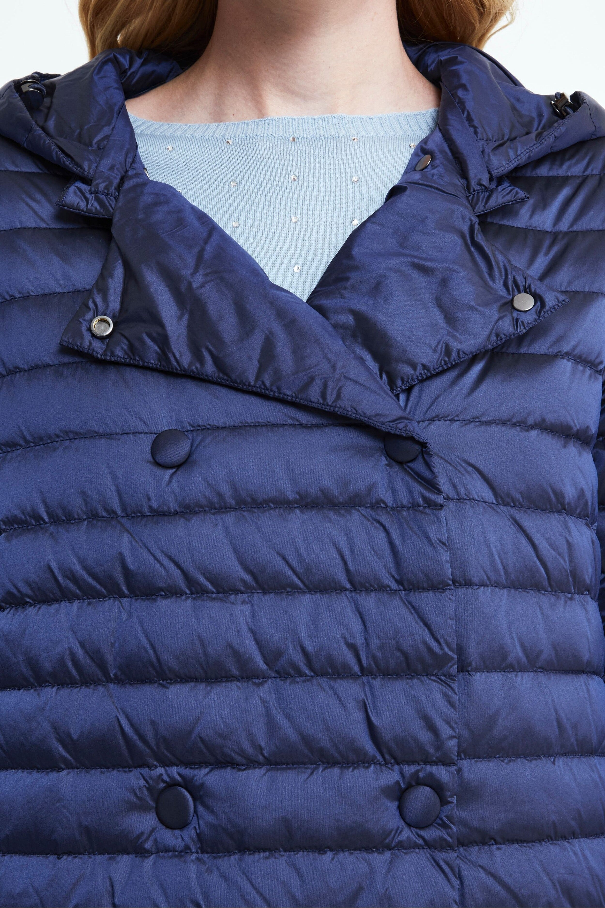 Gestepptes Daunenjacke mit Rautenmuster - BLAU