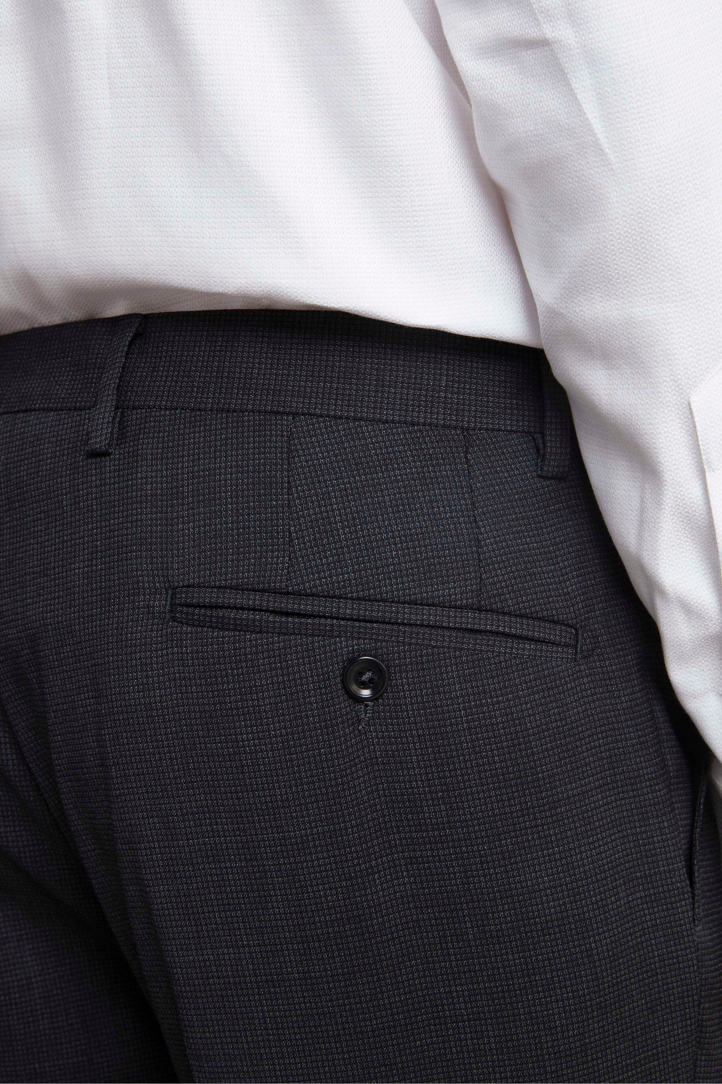 Micro-Pattern Wool Suit - P/P Charcoal grey