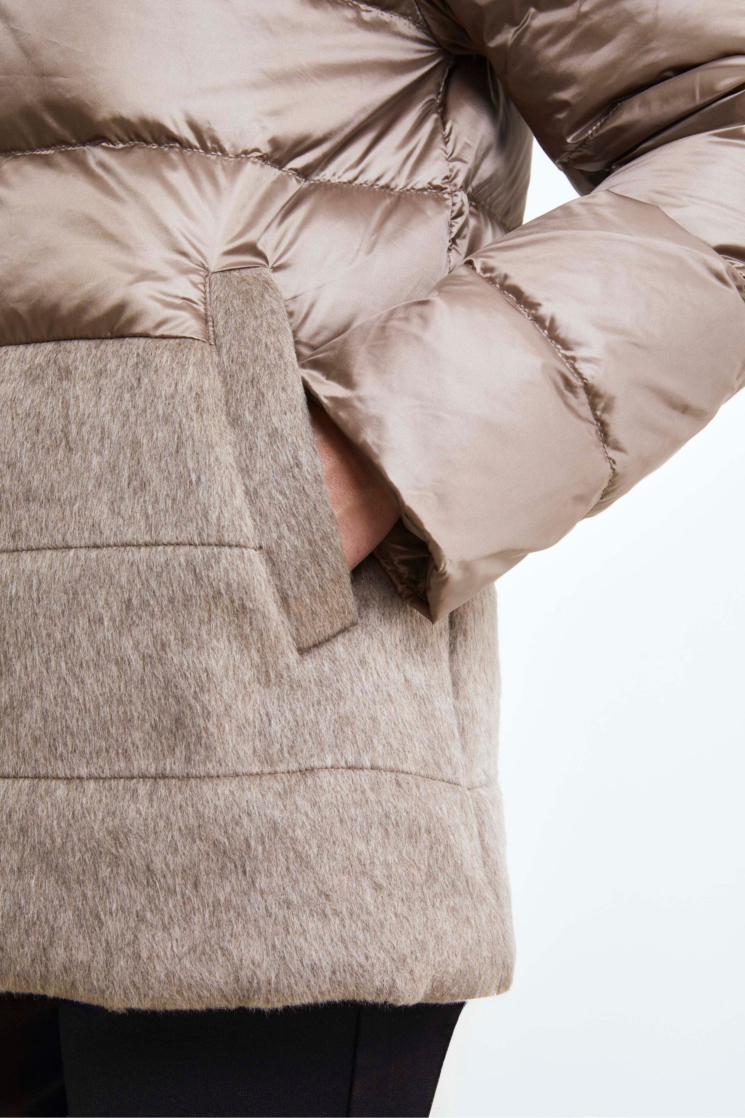 Double Fabric Padded Jacket - BEIGE