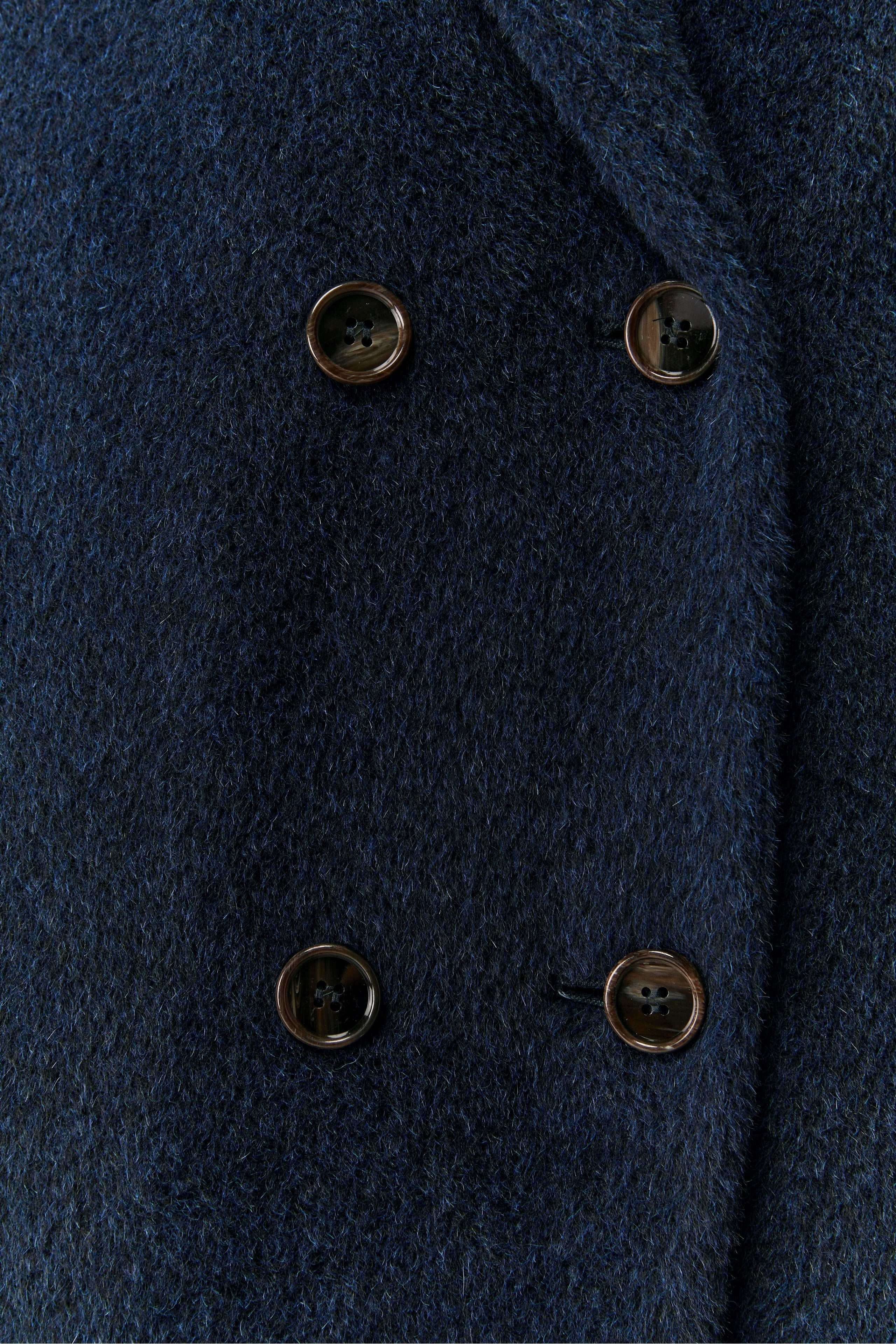 Cappotto Doppiopetto in Alpaca e Lana - BLU