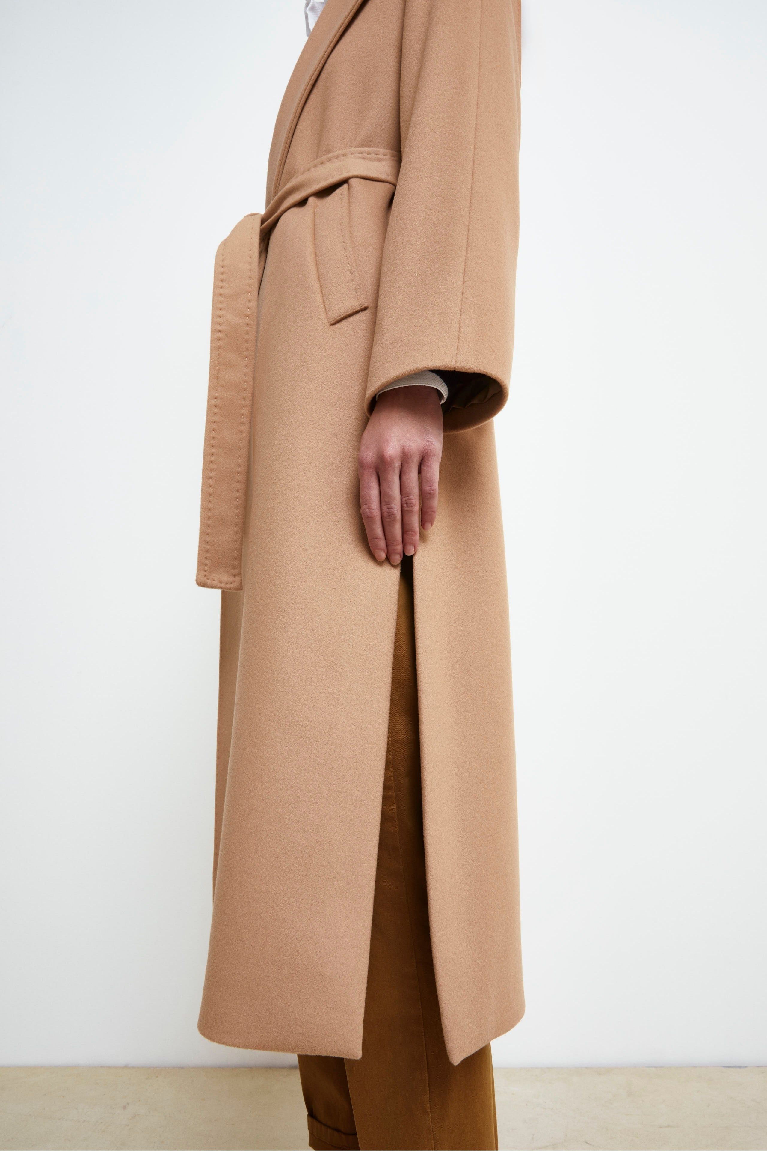 Long coat in wool and cashmere - CAMEL