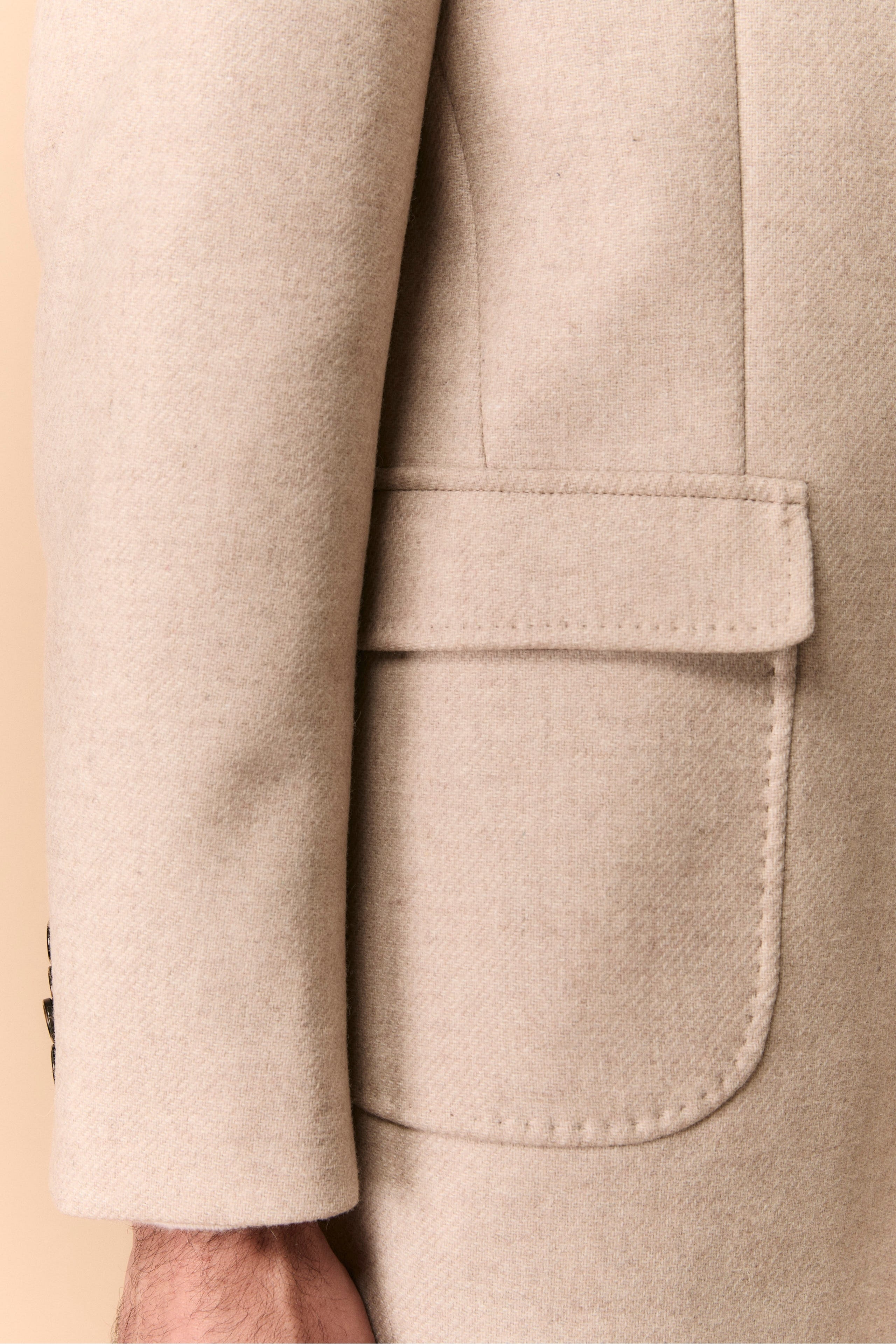 Cappotto Twill in Lana - TORTORA