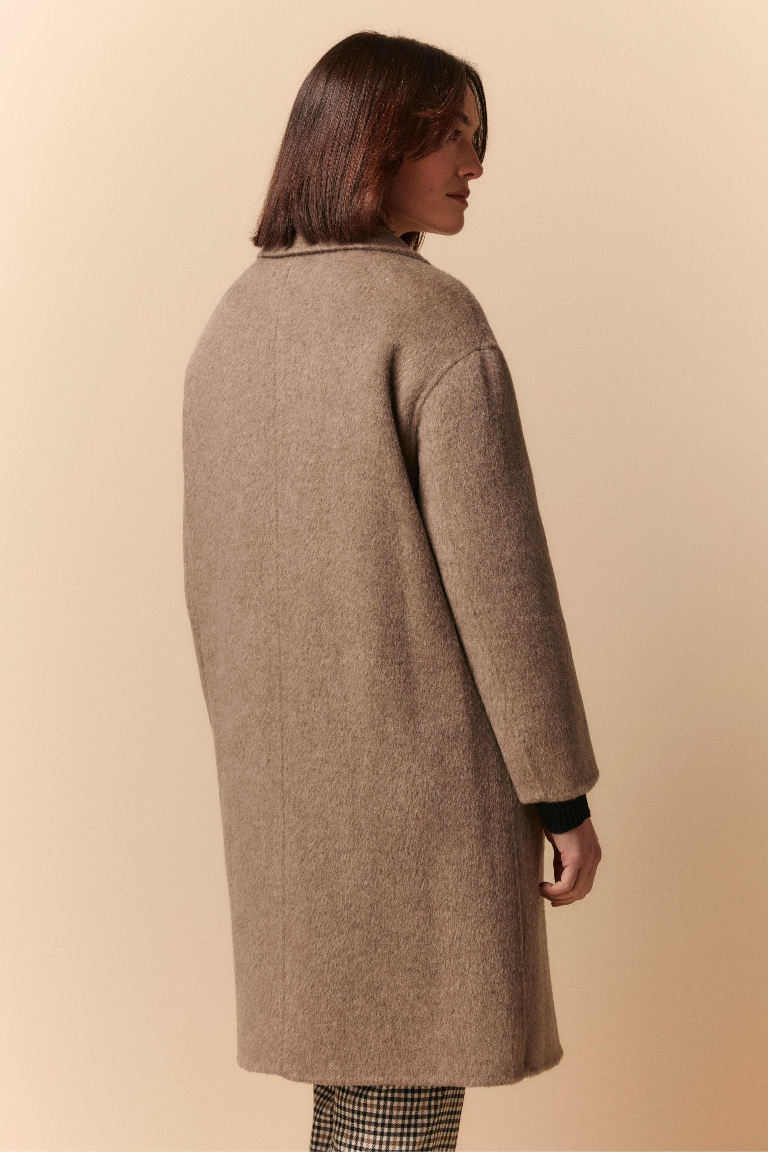 Cappotto Midi in Lana Imbottito - BEIGE