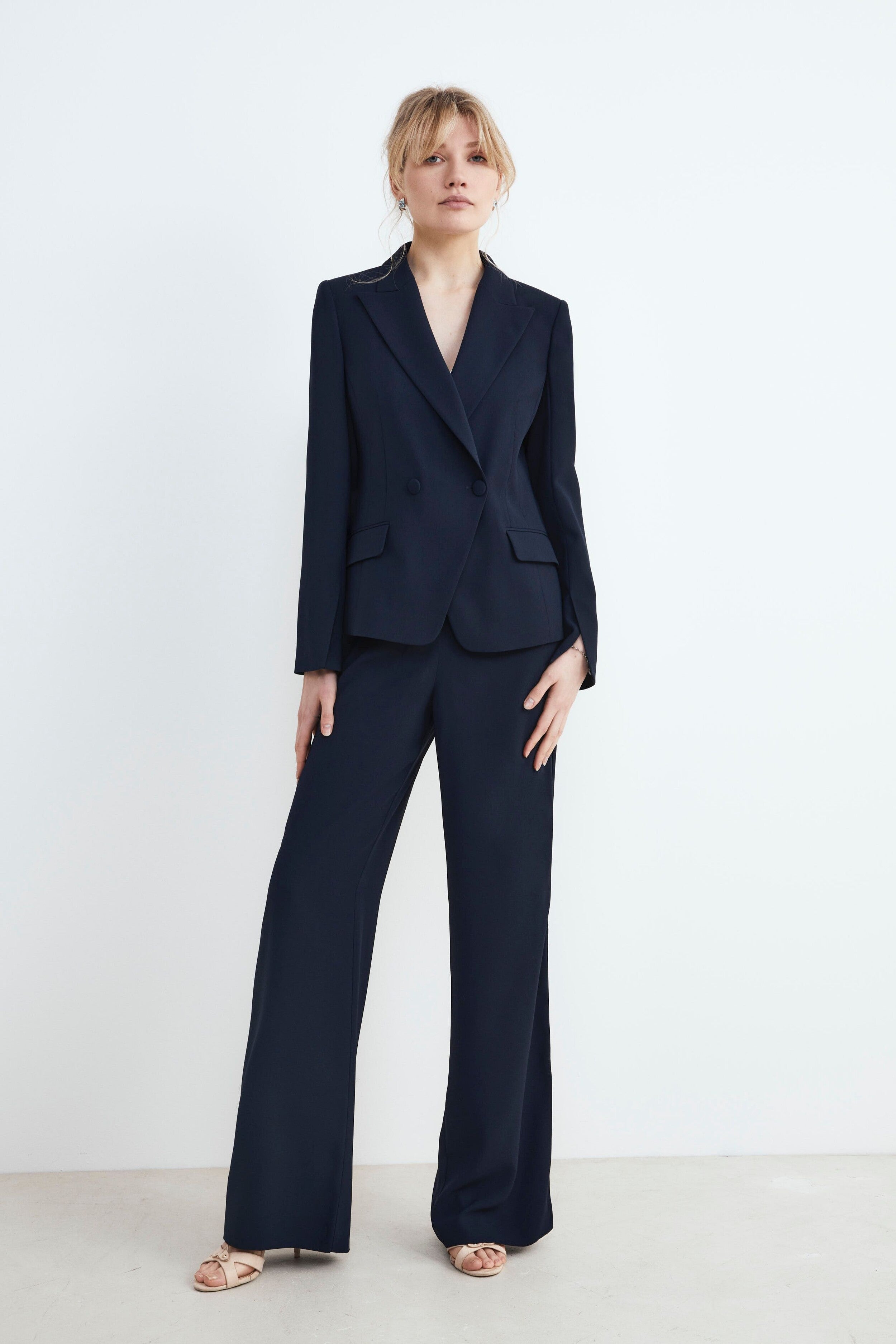 Eleganter doppelreihiger Blazer - BLAU