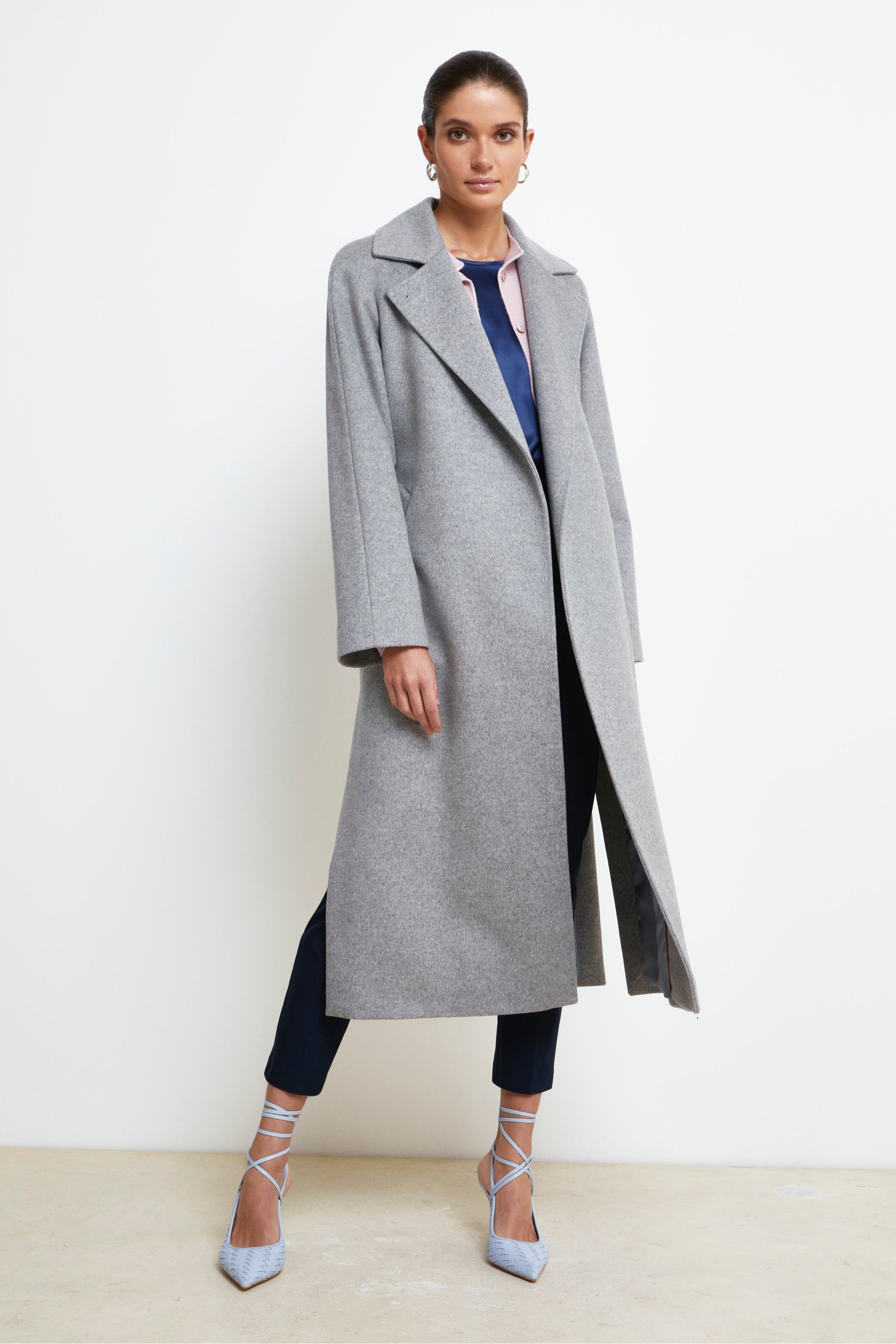 Long coat in wool and cashmere - PEARL