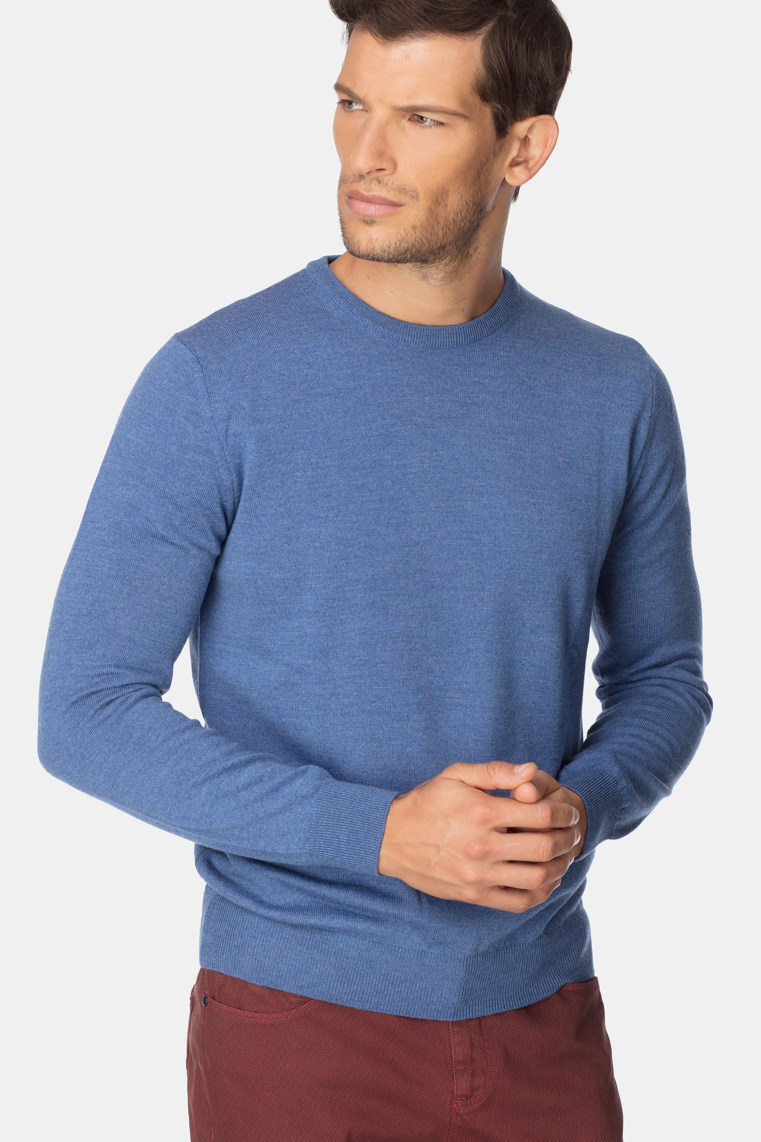 Wool crewneck sweater - DENIM