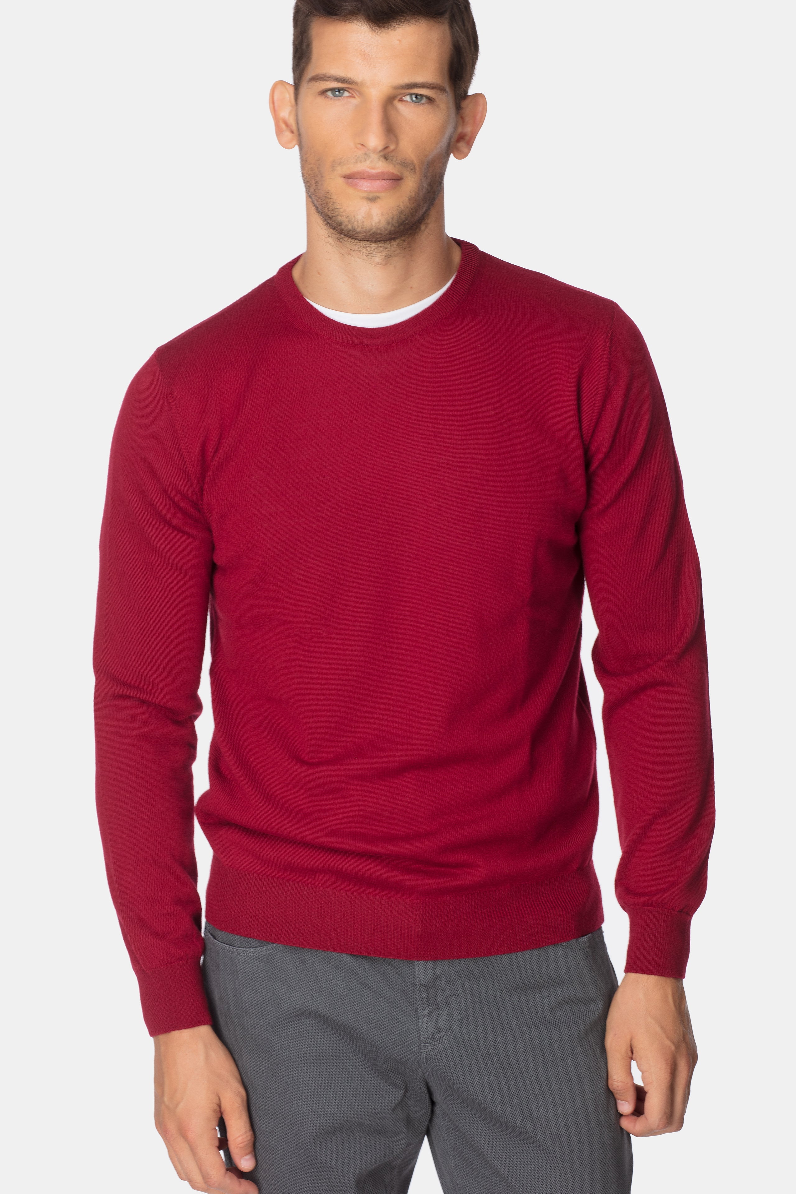 Wool crewneck sweater - RED