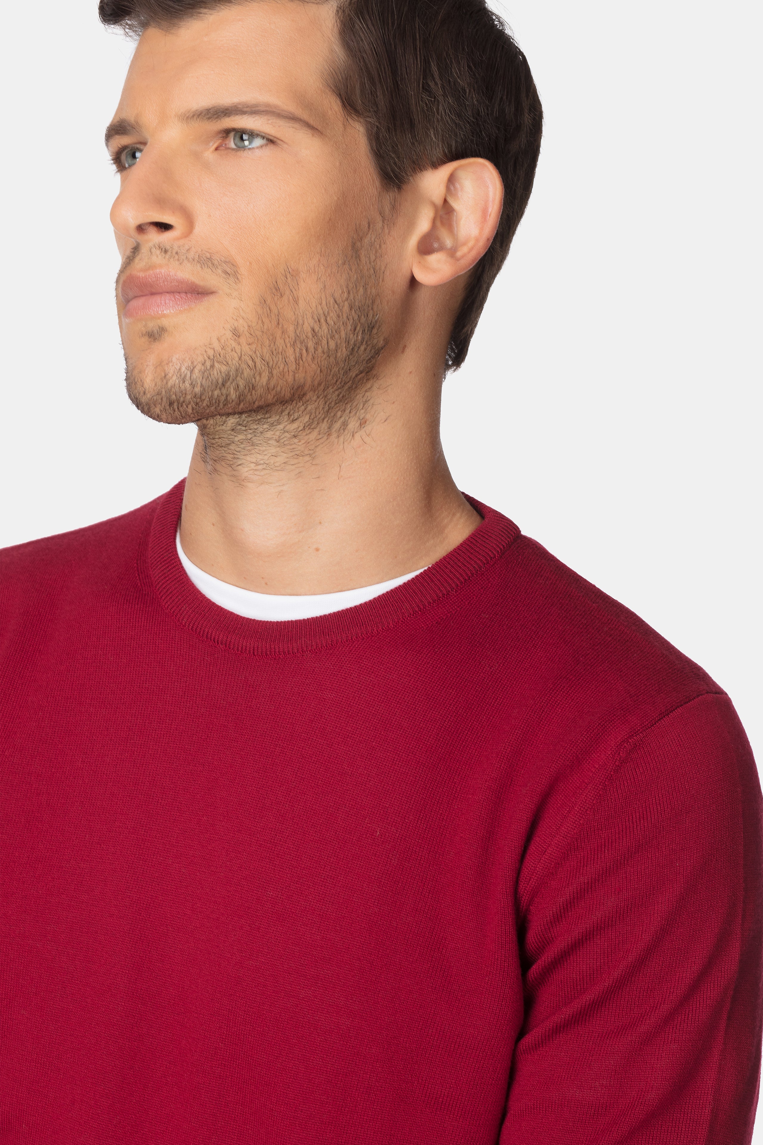 Maglia girocollo in lana - ROSSO