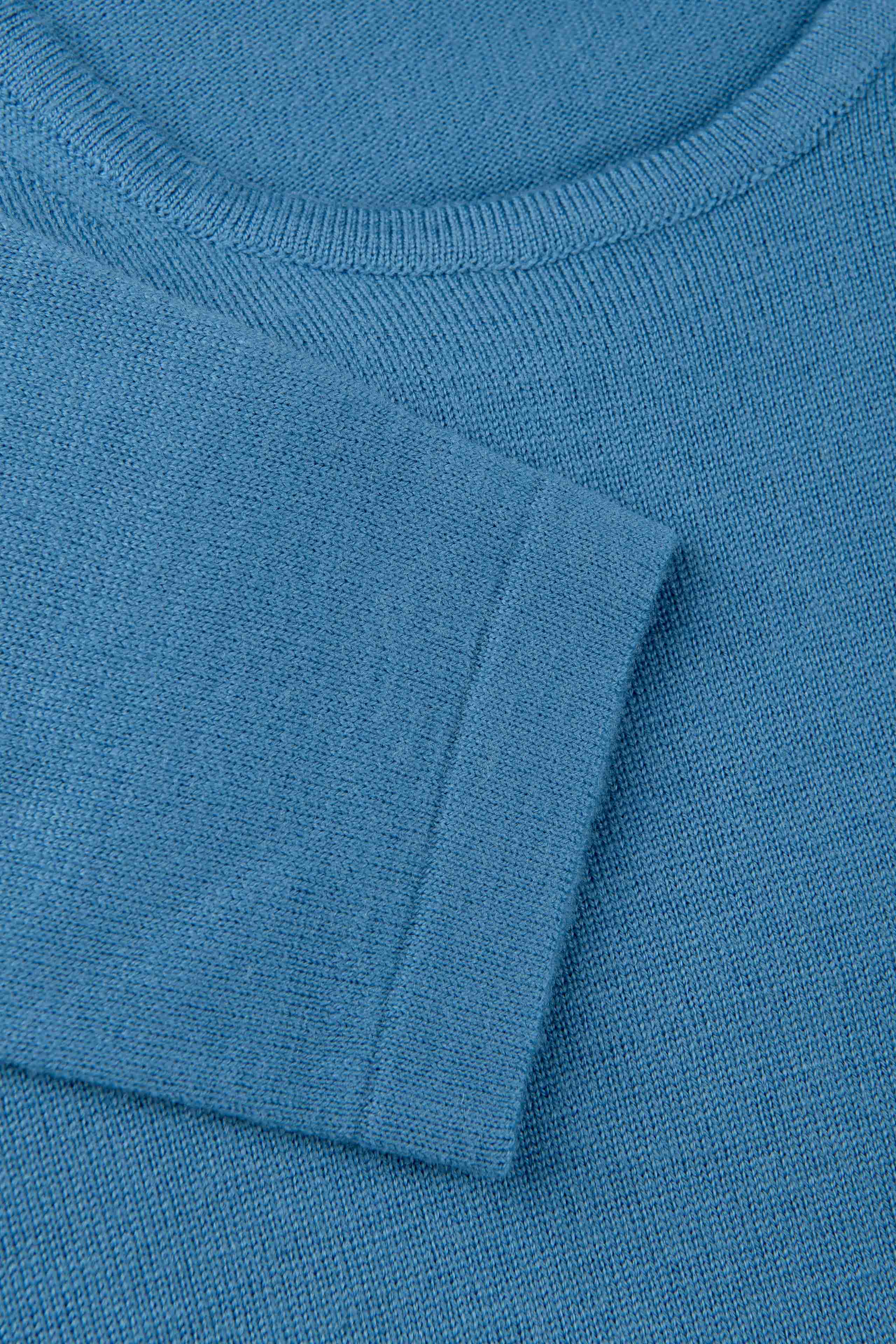 Merino wool crewneck sweater - Arctic blue
