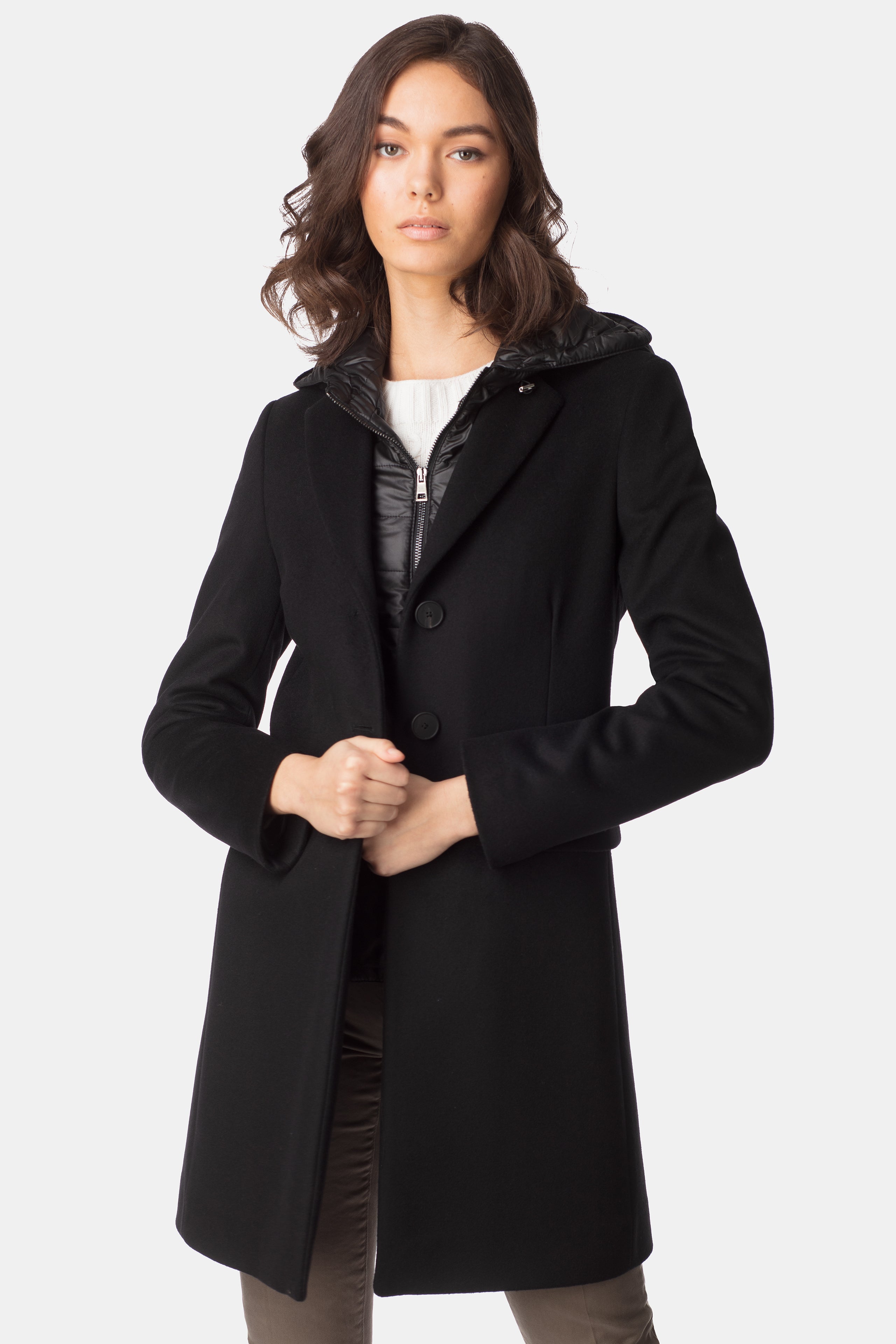 Coat in wool and cashmere - BLACK