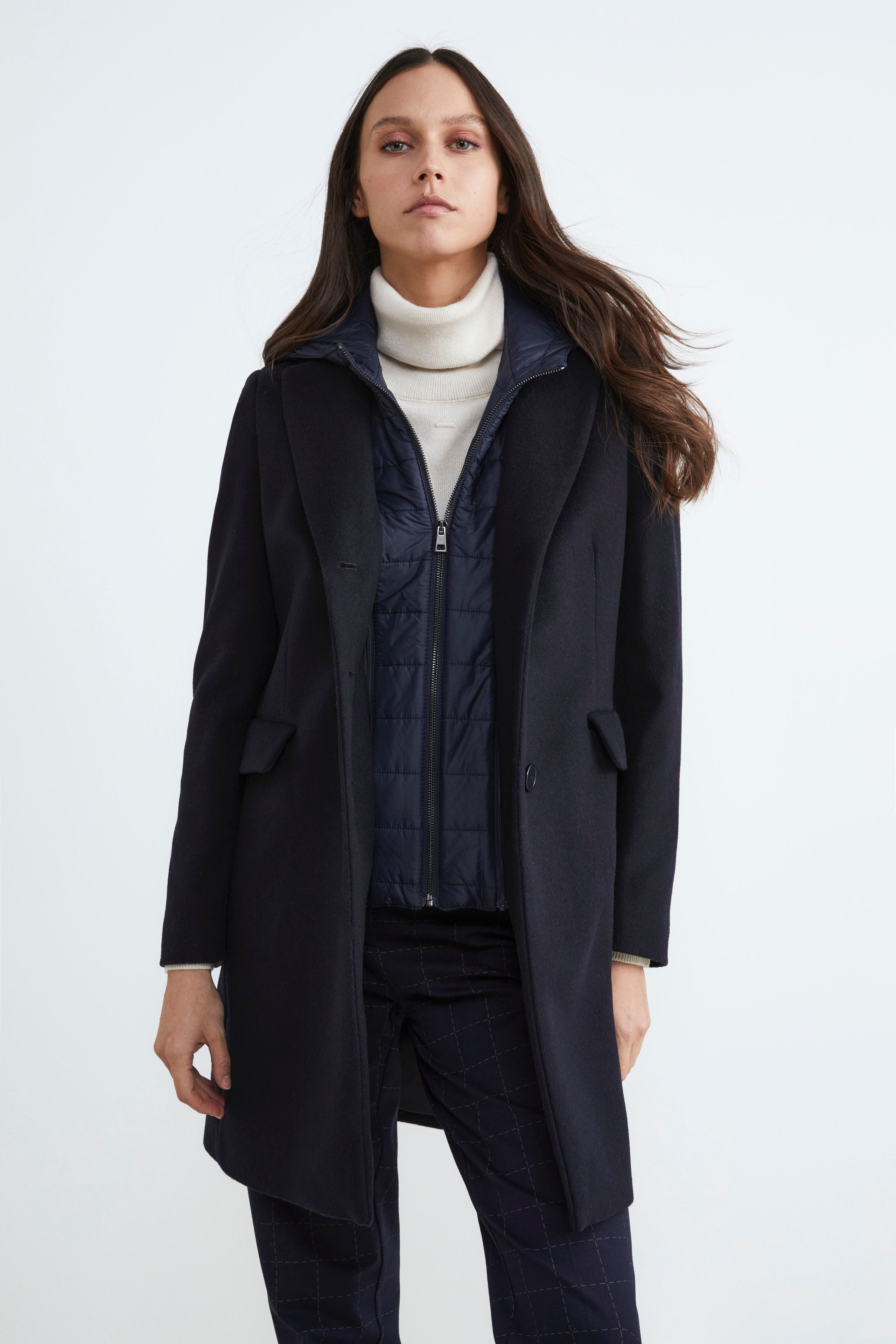 Coat in wool and cashmere - BLUE