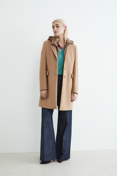 Cappotto in lana e cashmere - CAMMELLO