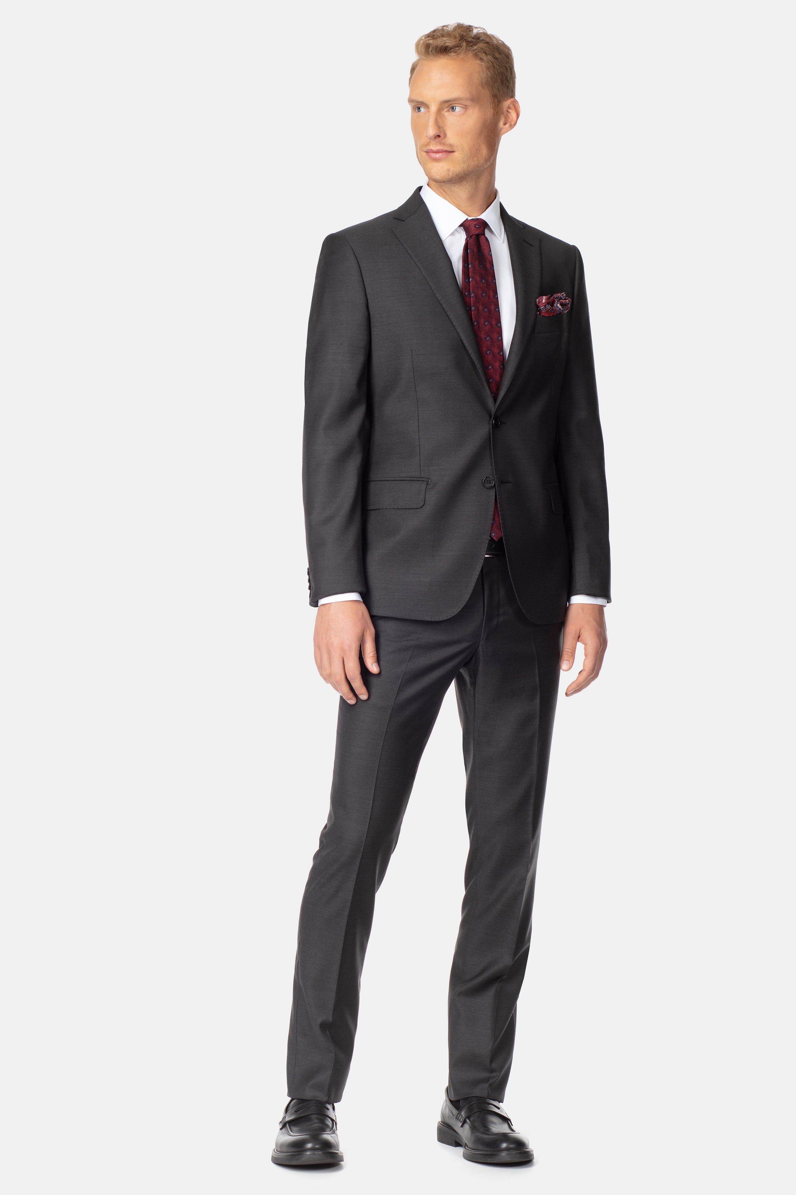 Slim Fit Anzug in Grau - Anthrazitgrau