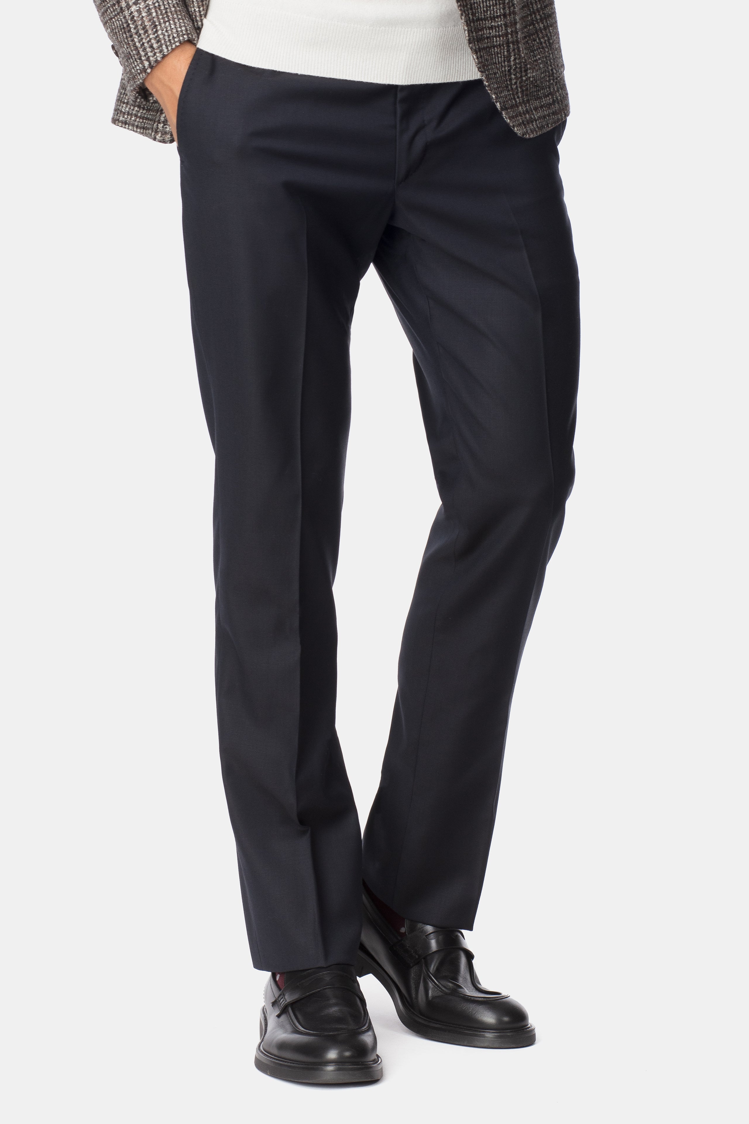 Pantalon classique en laine bleu - BLEU