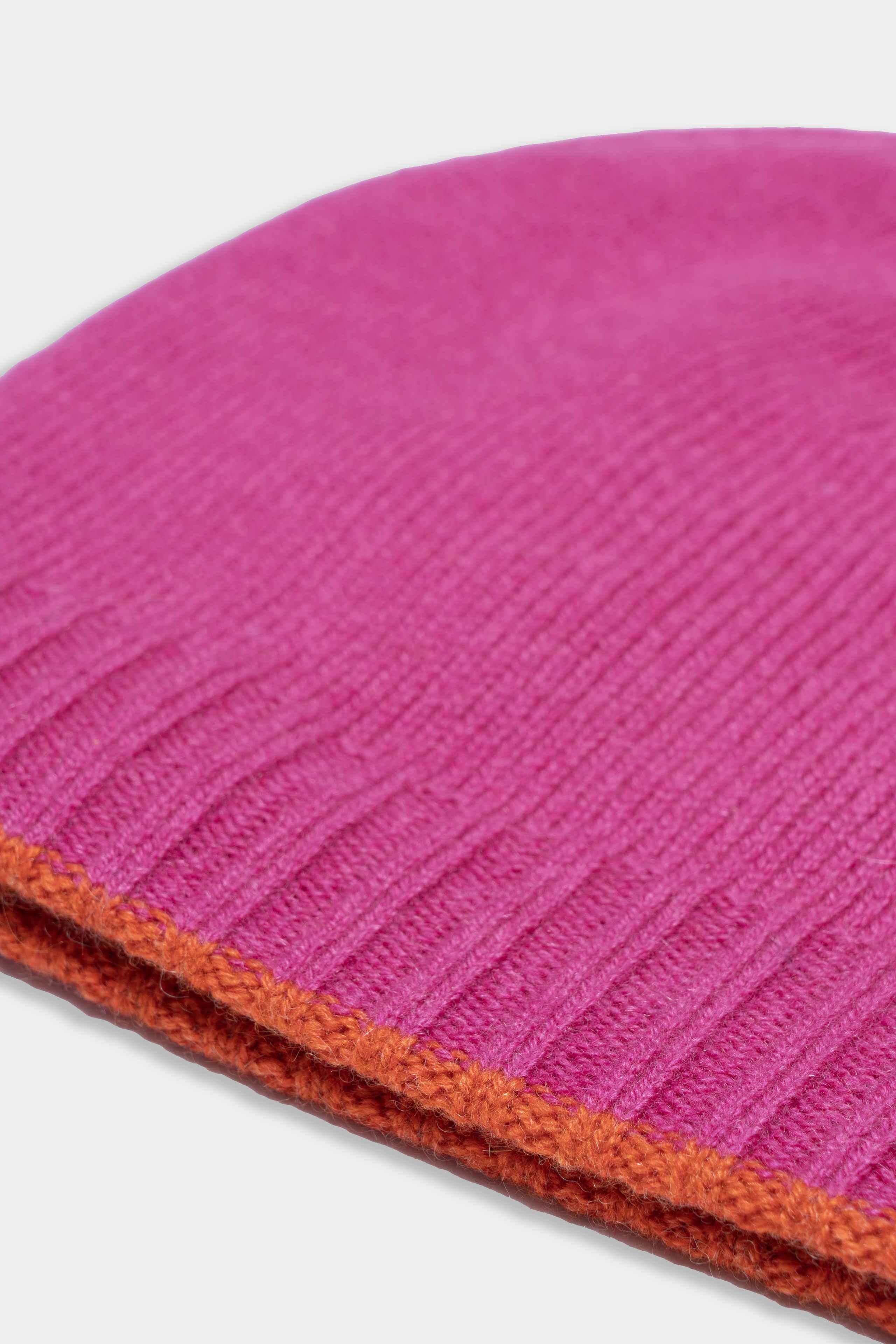 Cashmere beanie - Orange-Fuchsia