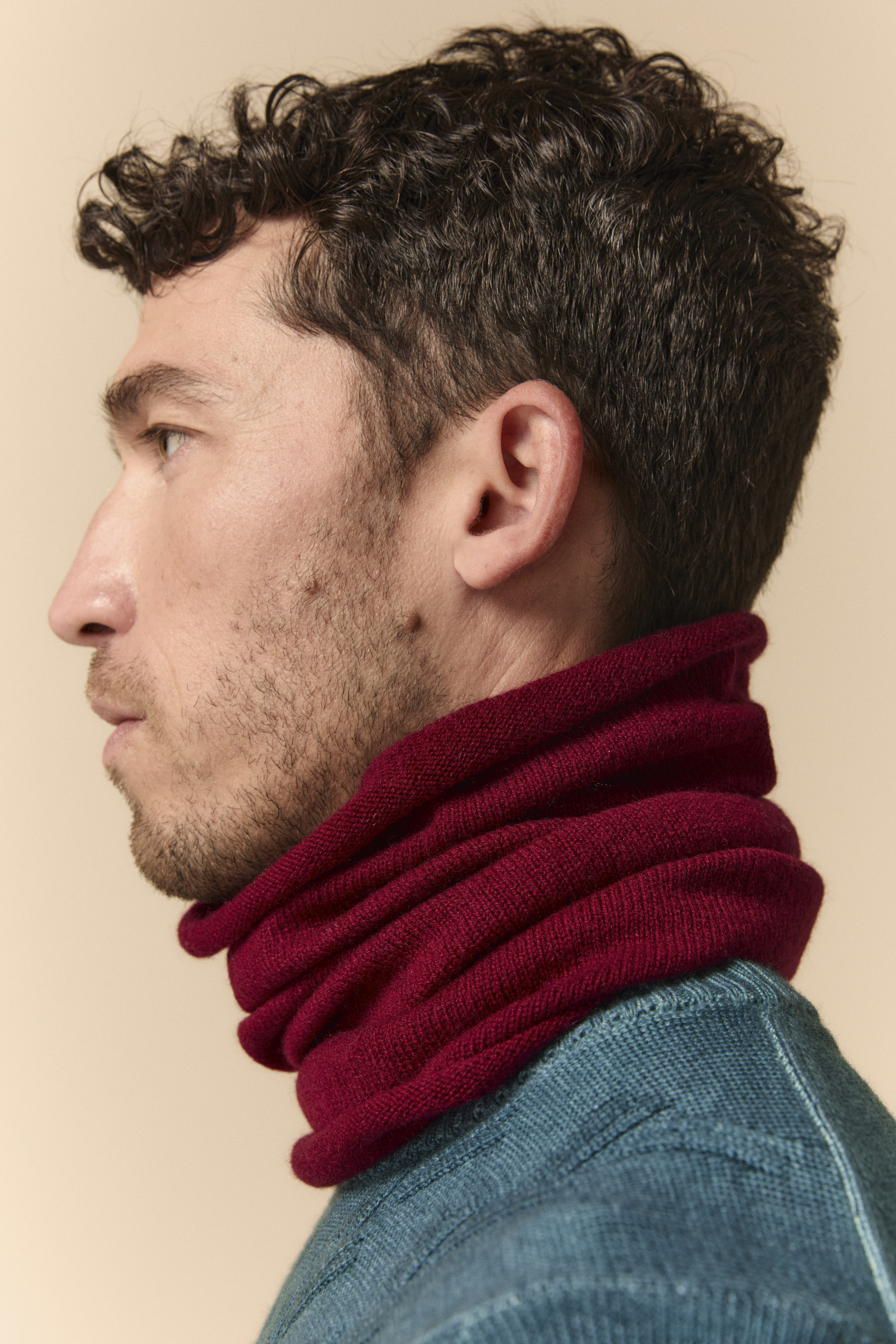 Cashmere knit collar - Burgundy