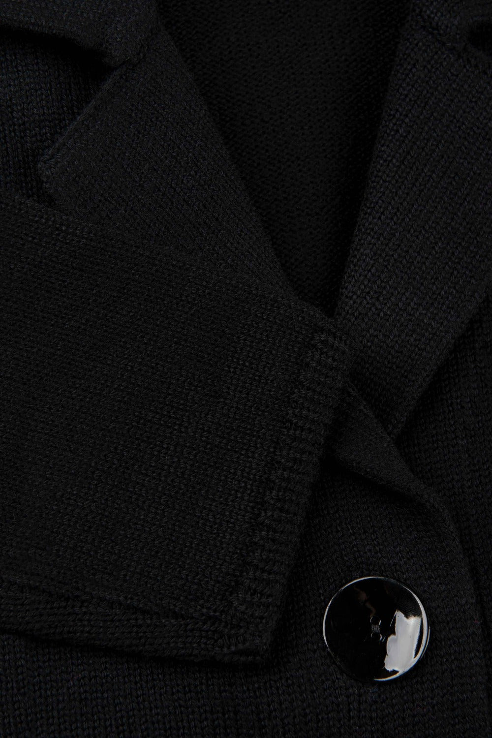 Wool cardigan with buttons - BLACK
