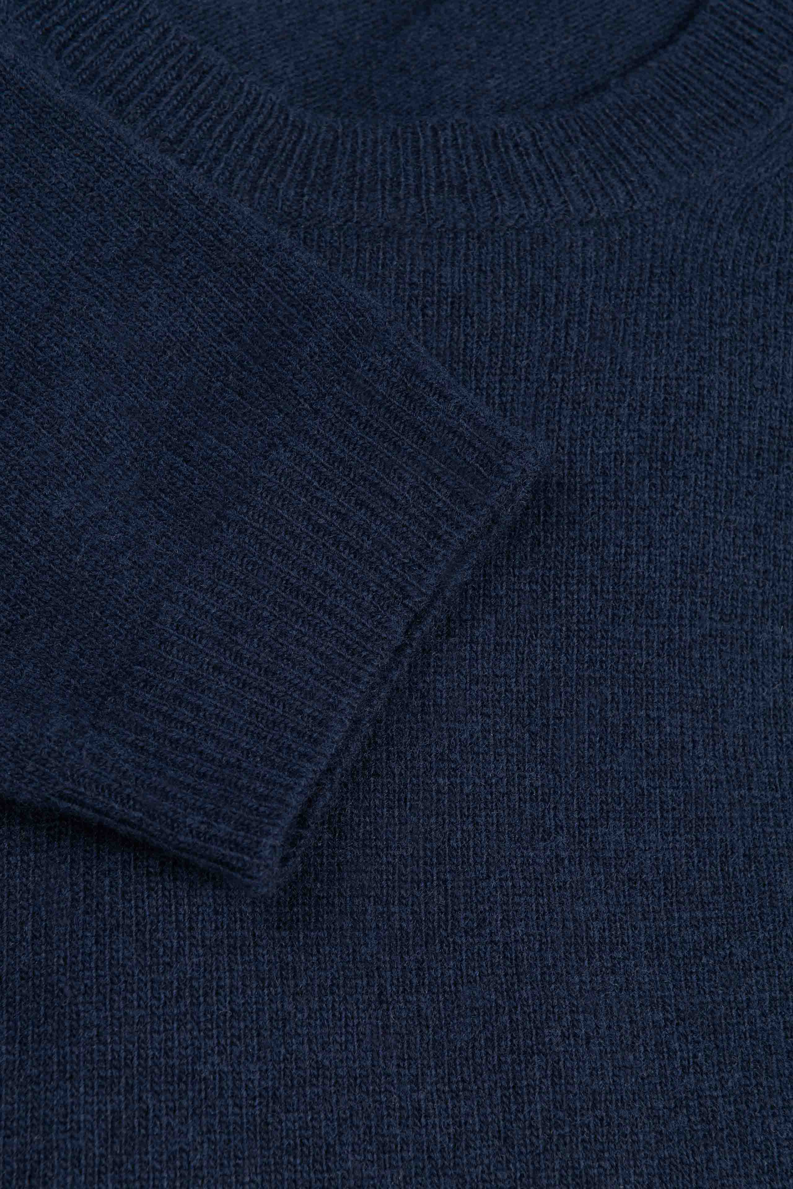 Rundhalsausschnitt-Pullover aus Wolle und Kaschmir - BLAU