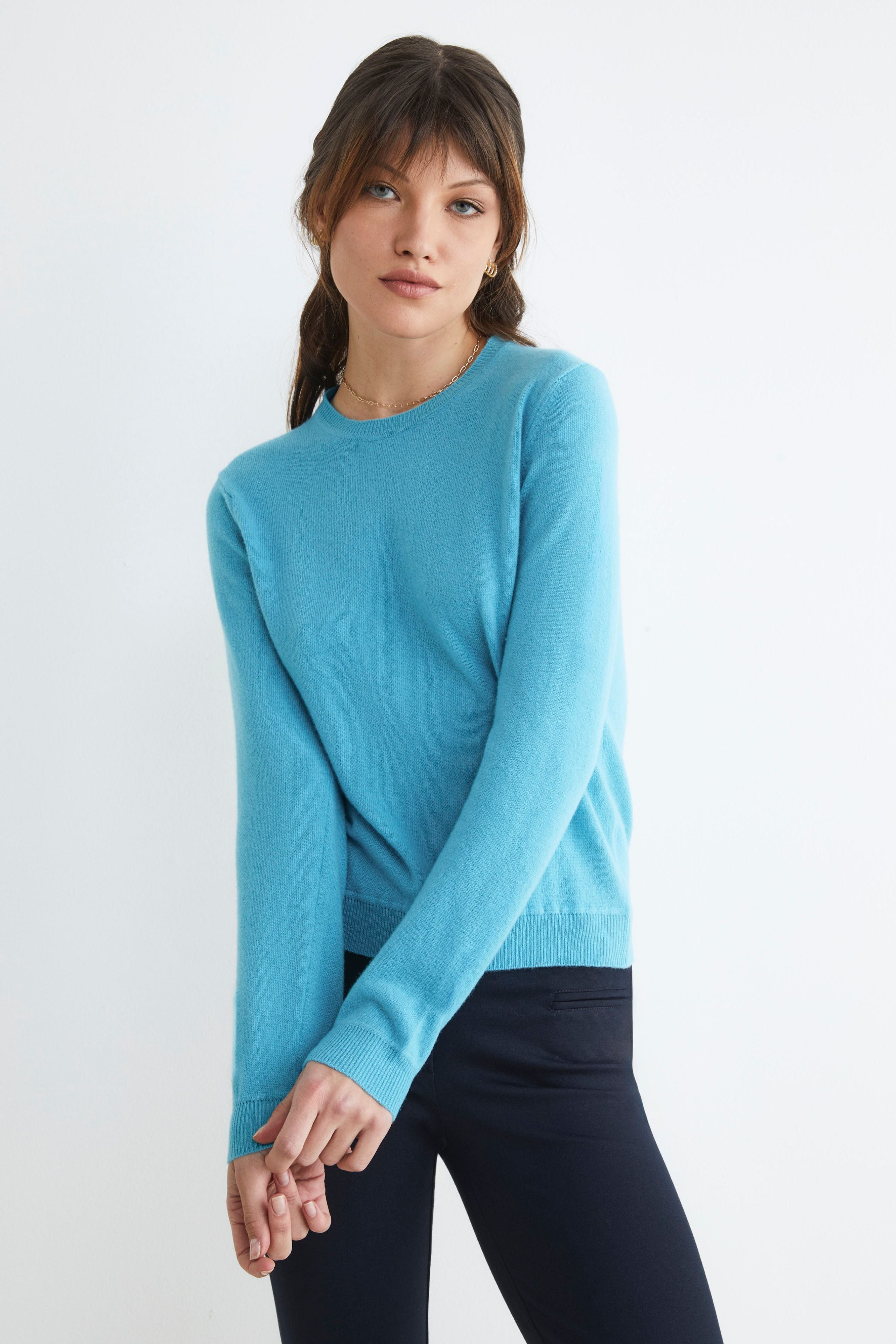 Wool and cashmere crewneck - Aquamarine