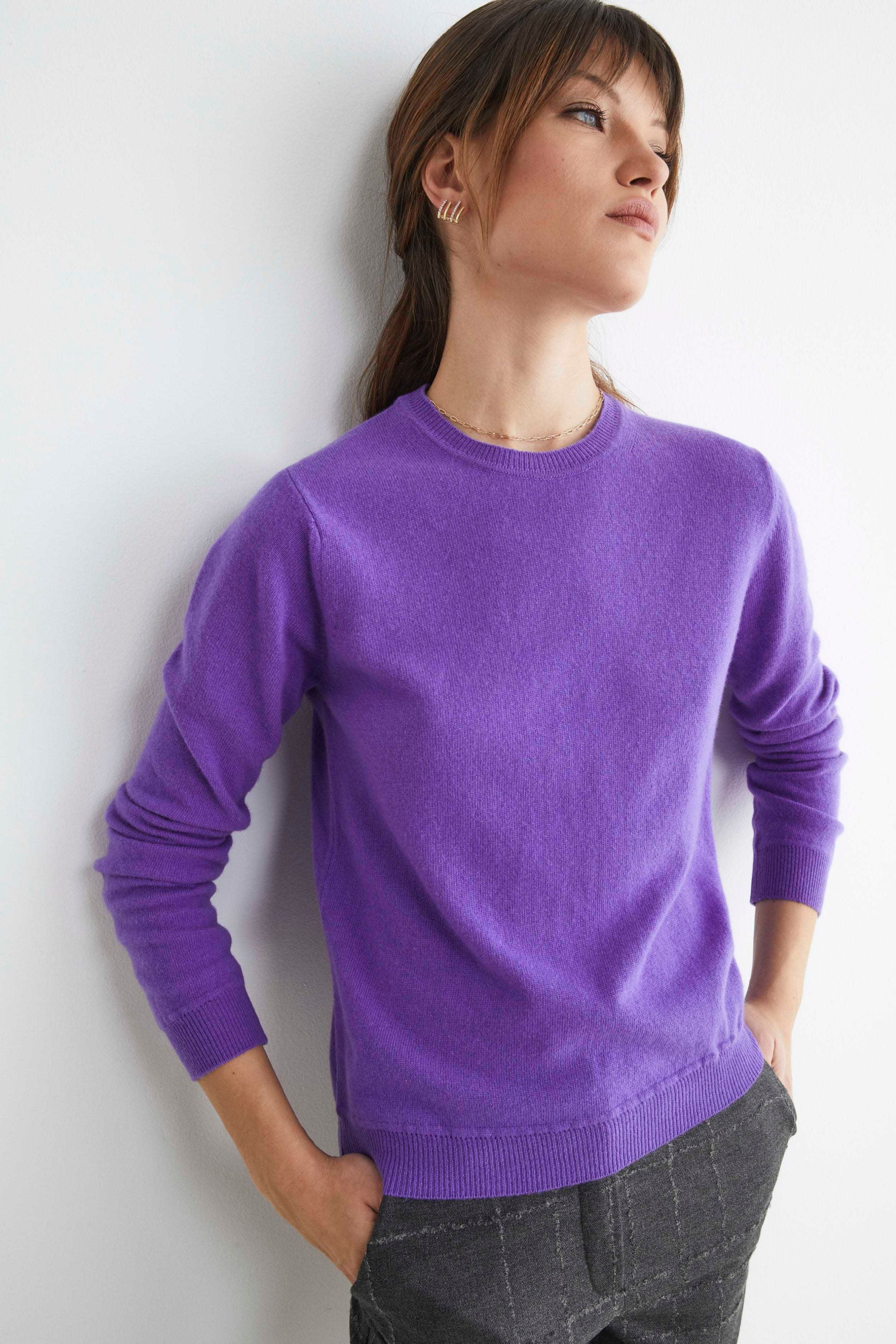 Wool and cashmere crewneck - Purple