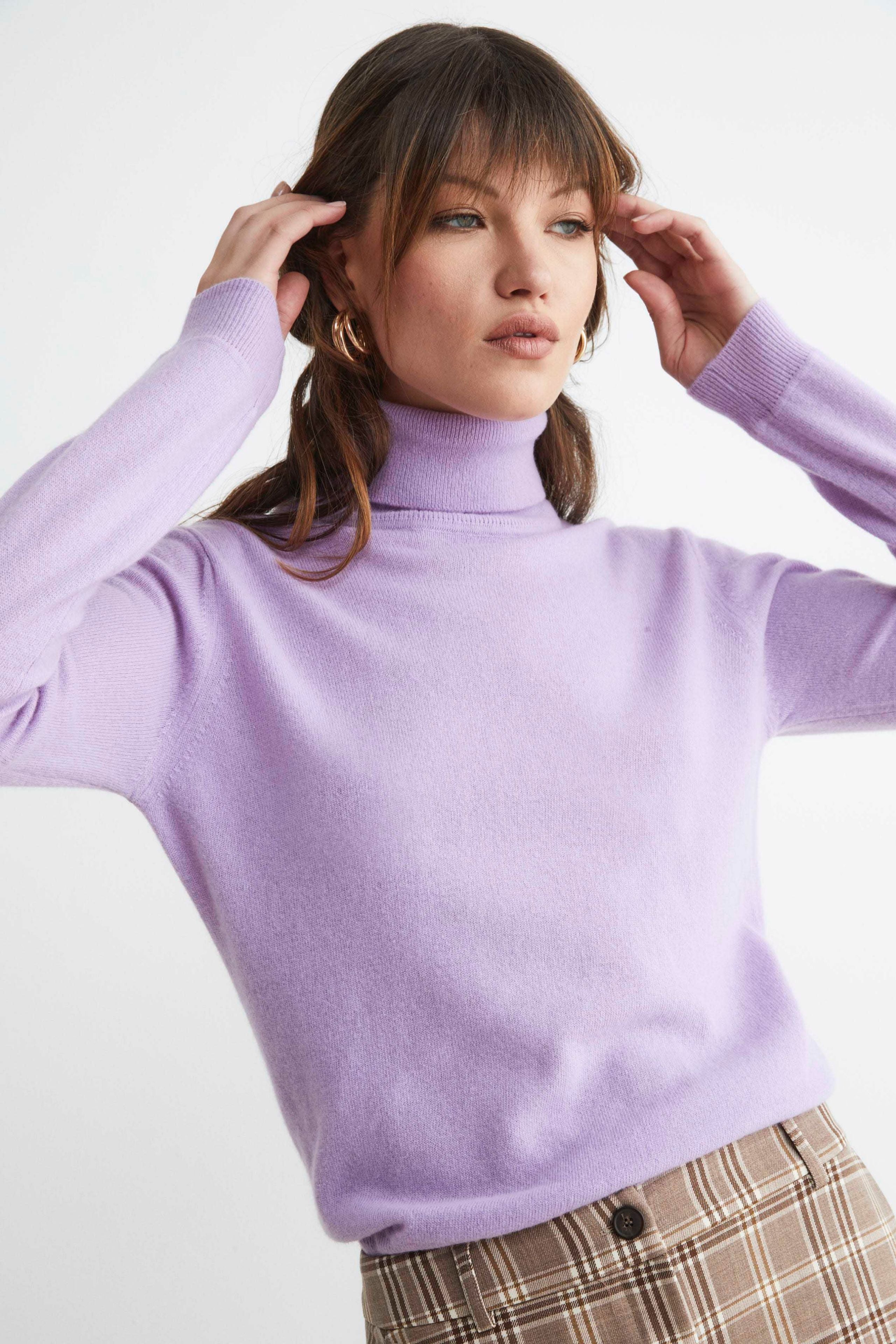 Wool and cashmere turtleneck - Perwinkle