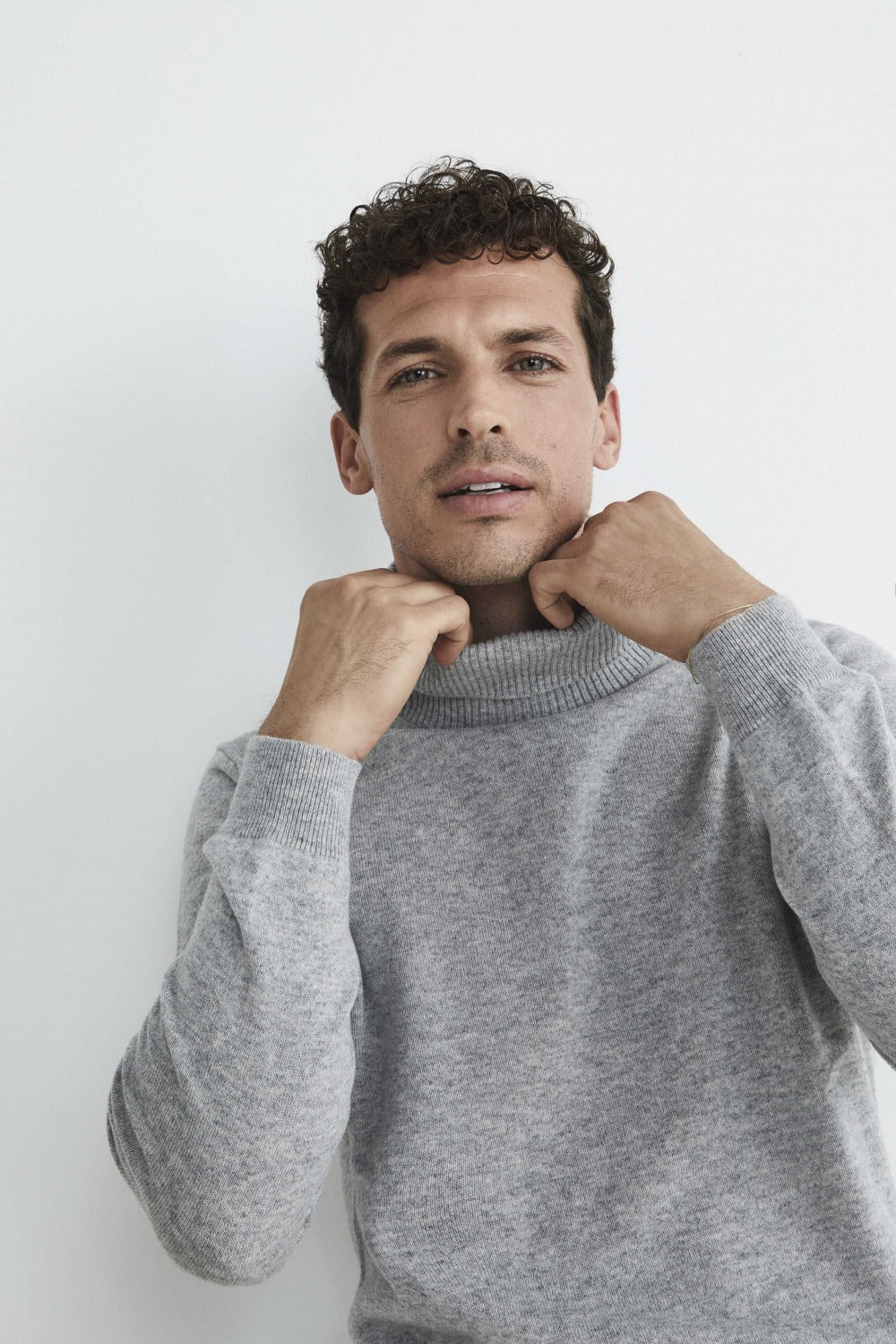 Cashmere turtleneck - Grey melange