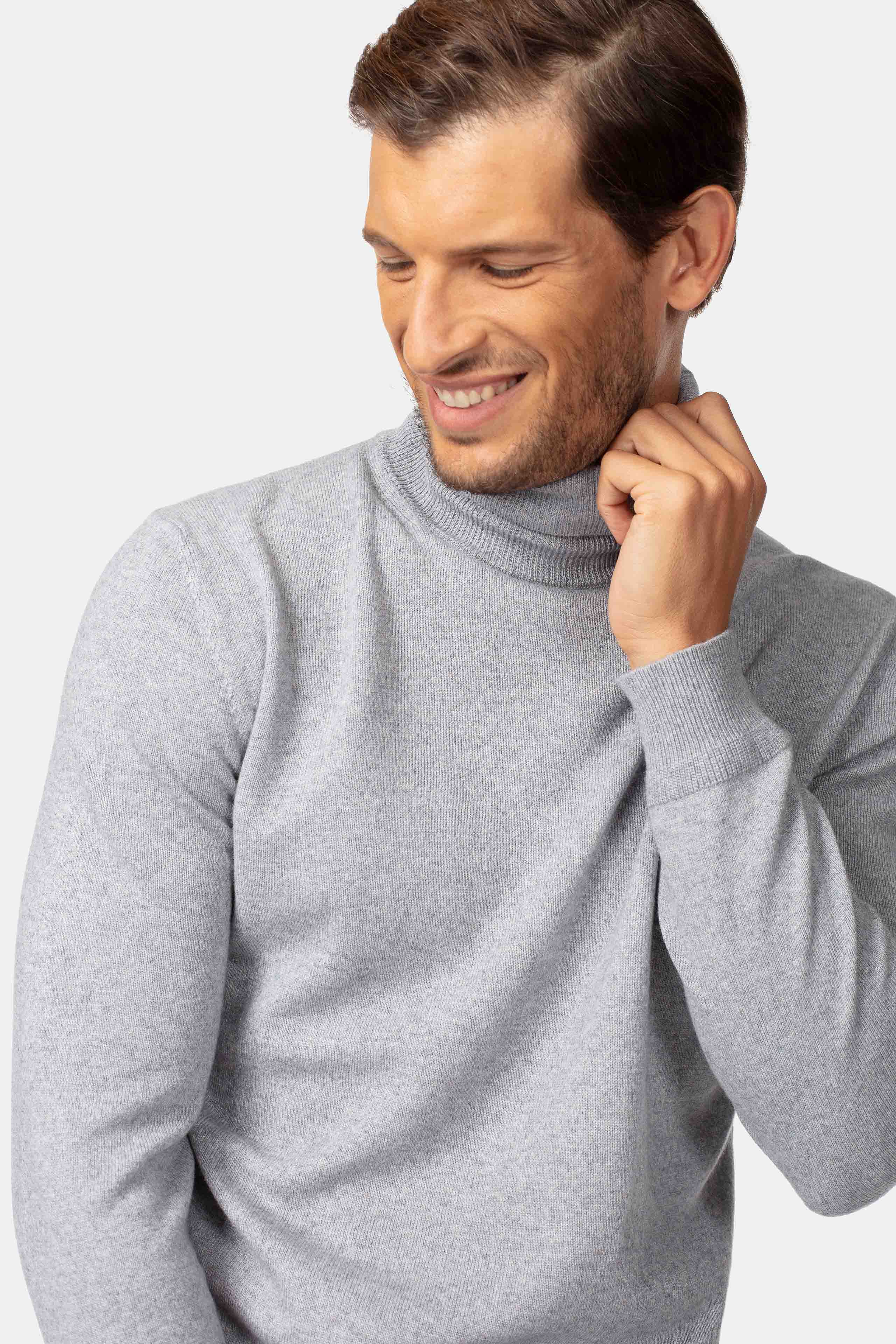 Dolcevita in cashmere e seta - GRIGIO MELANGE