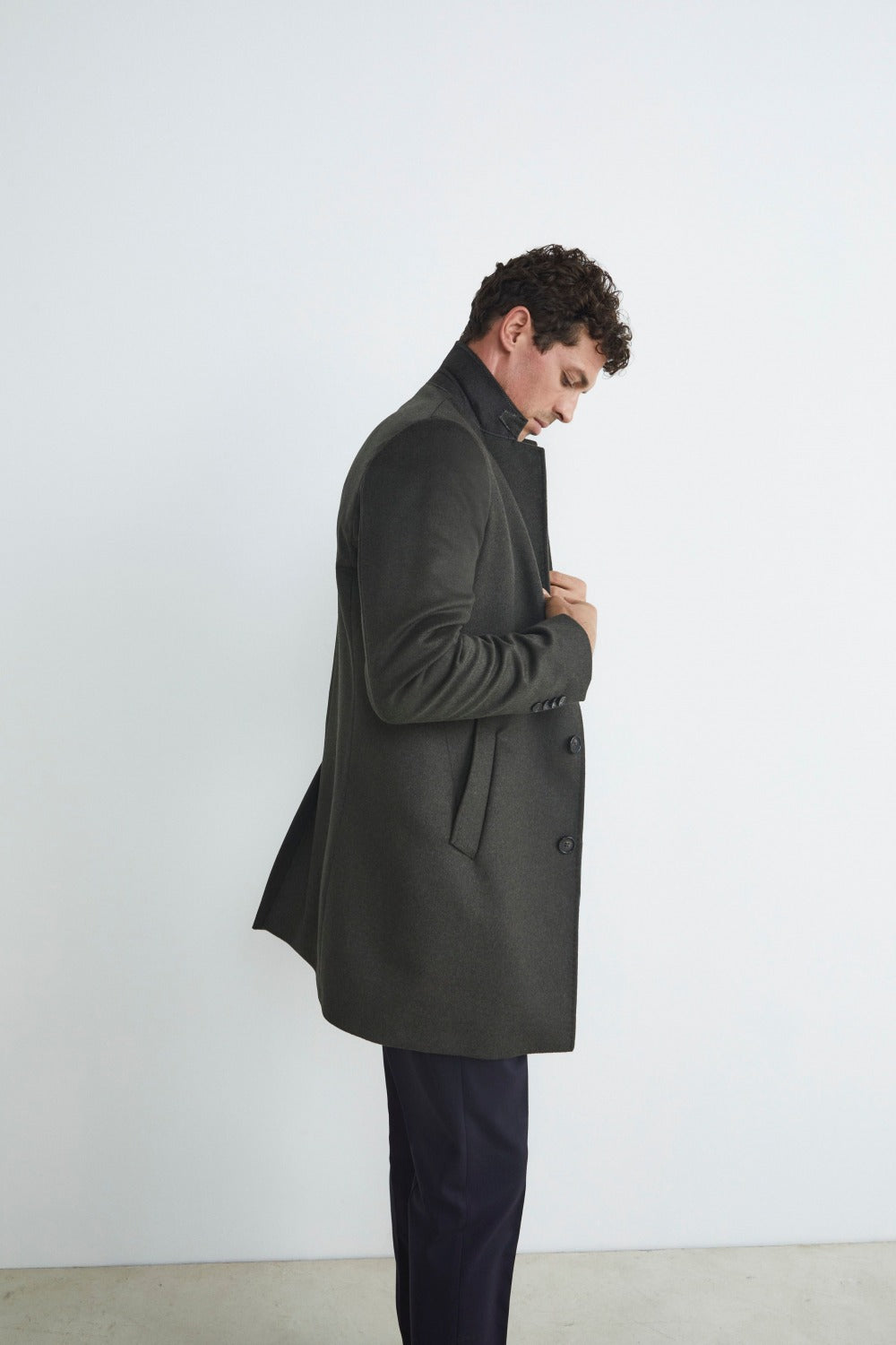 Wool and cashmere coat - GREEN