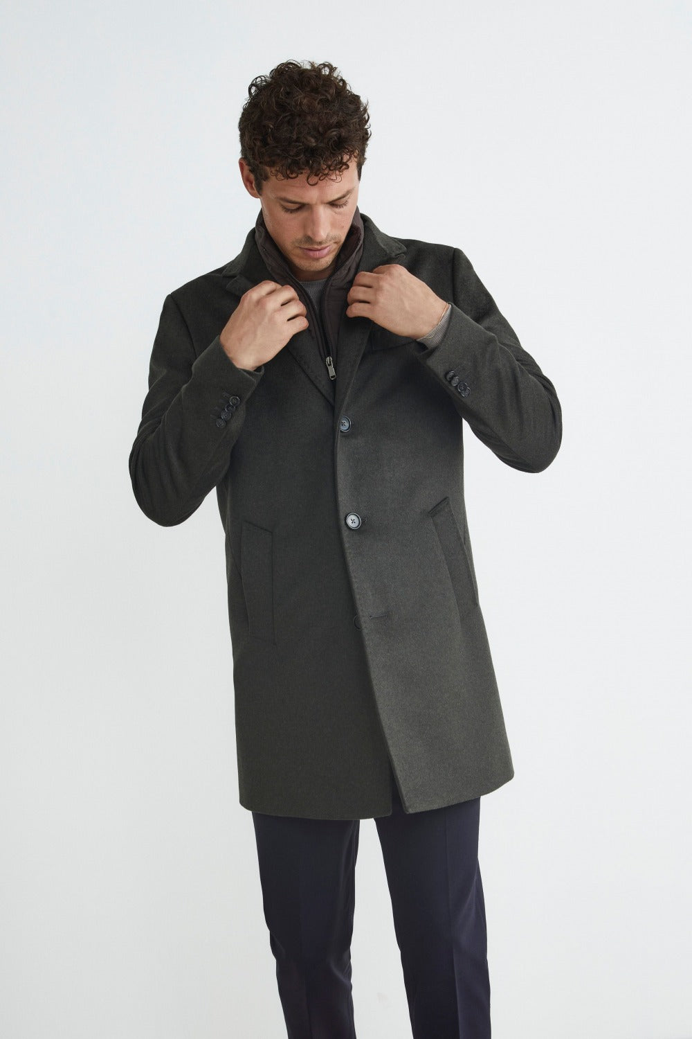 Wool and cashmere coat - GREEN