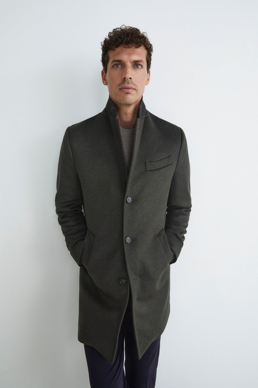 Wool and cashmere coat - GREEN