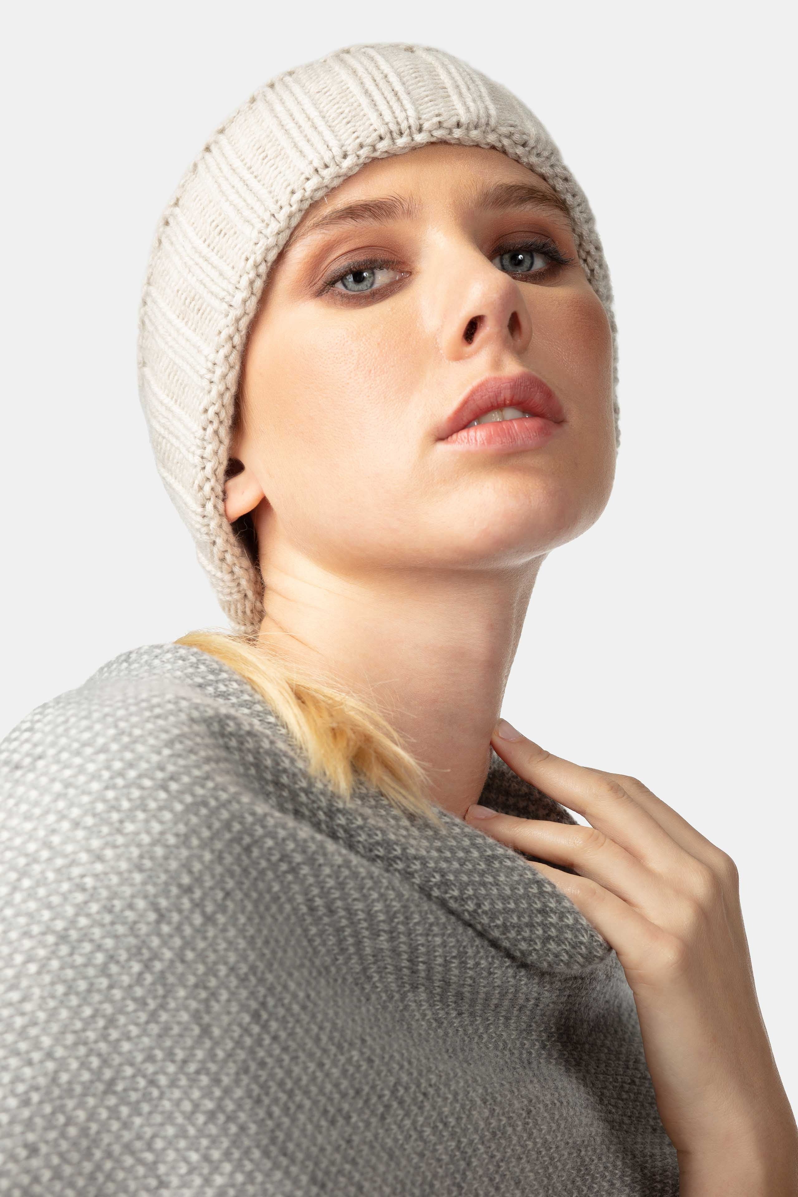 Cashmere beanie - BEIGE