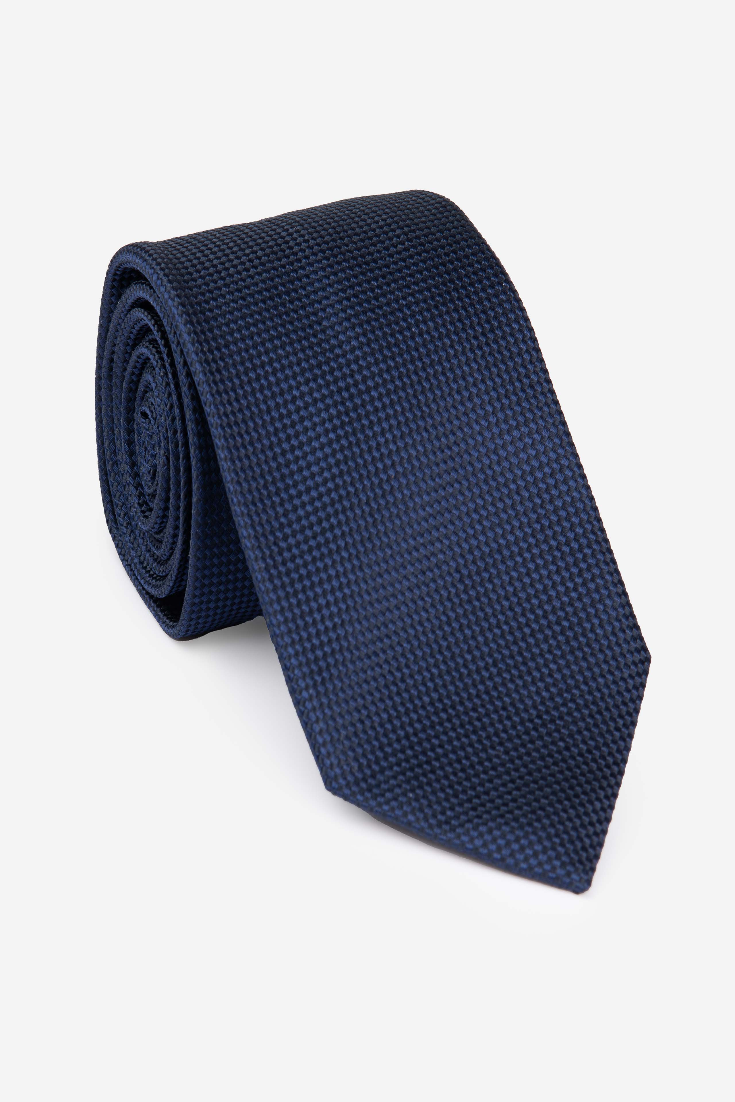 Blue ottoman silk tie - BLUE